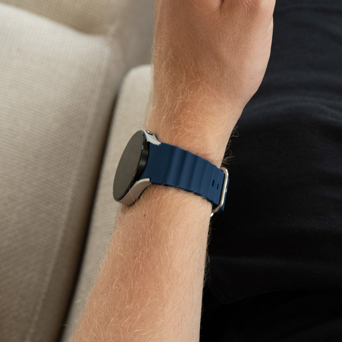 Silicone Ocean Strap, dark blue, lifestyle photo
