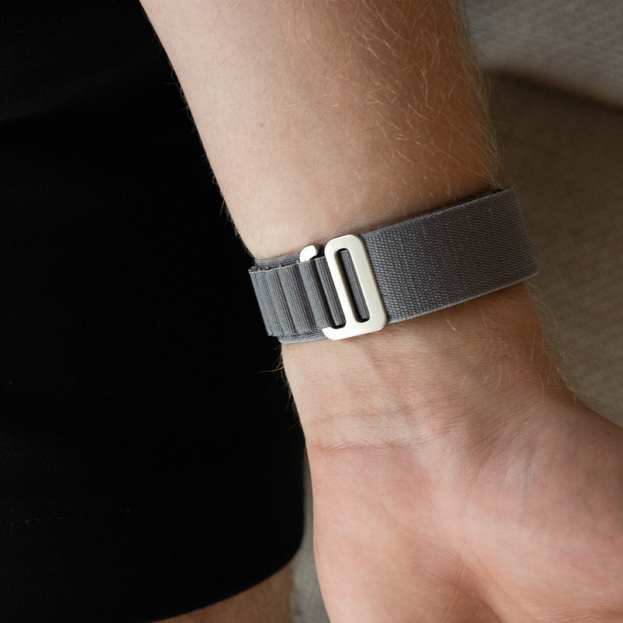 Alpine Nylon Strap, dark grey, lifestyle photo