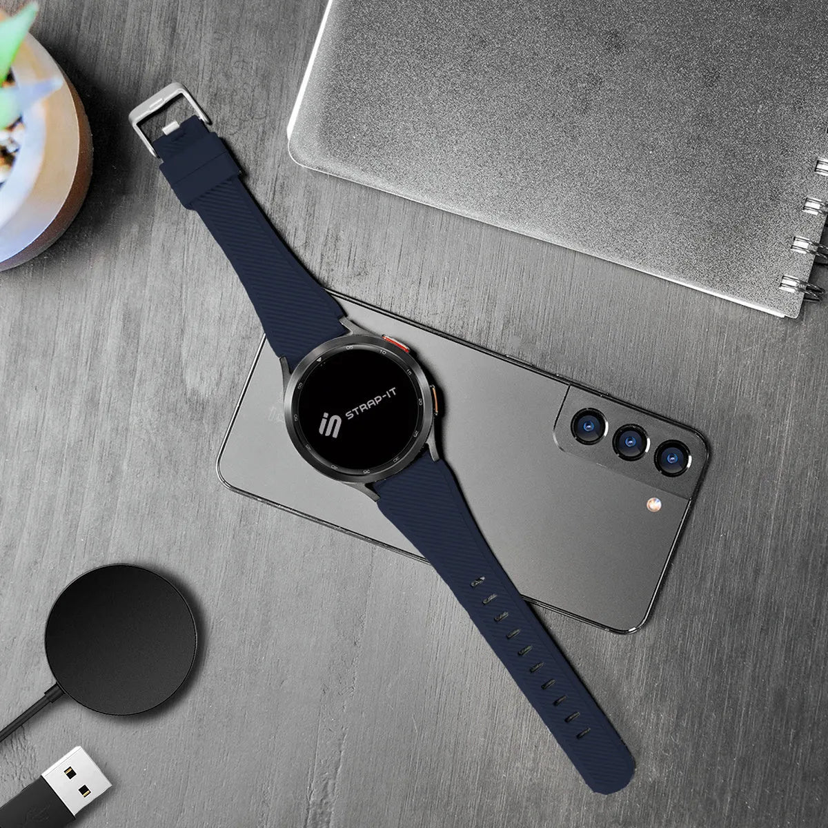 Coros Apex 2 Pro Twill Silicone Strap (Dark Blue)