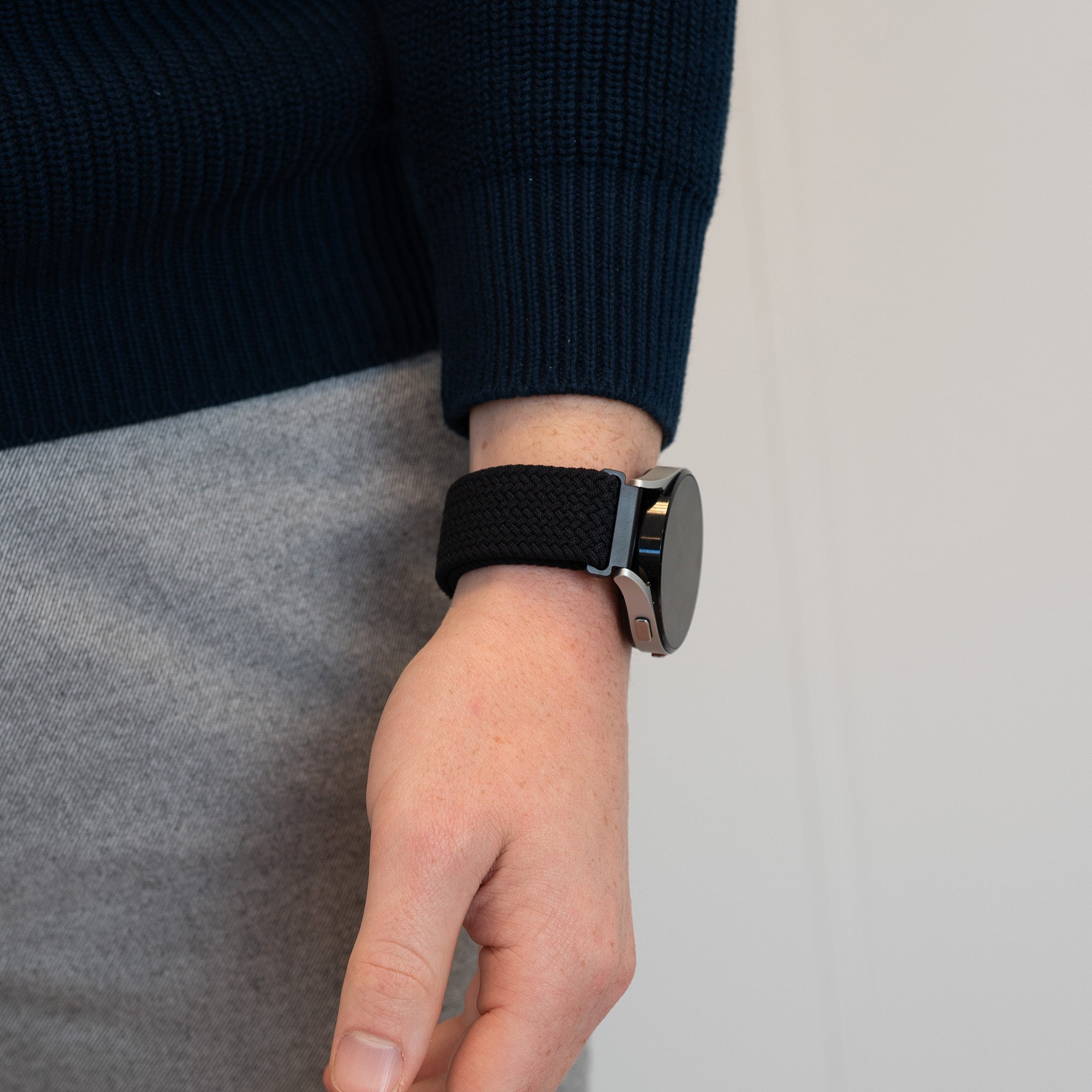 Bandz Samsung Galaxy Watch 4 40mm geflochtenes Nylonarmband (Schwarz)