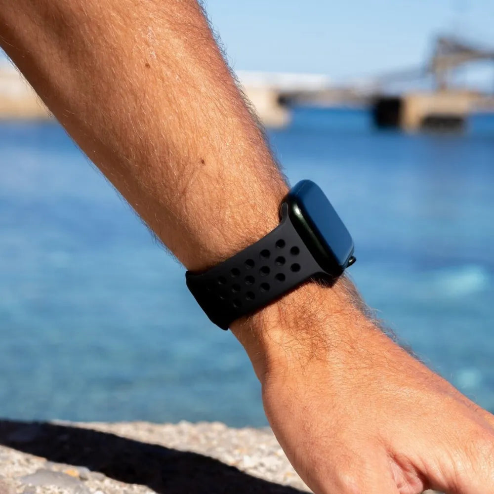 Apple Watch Sportarmband (Dunkelgrau/Schwarz)