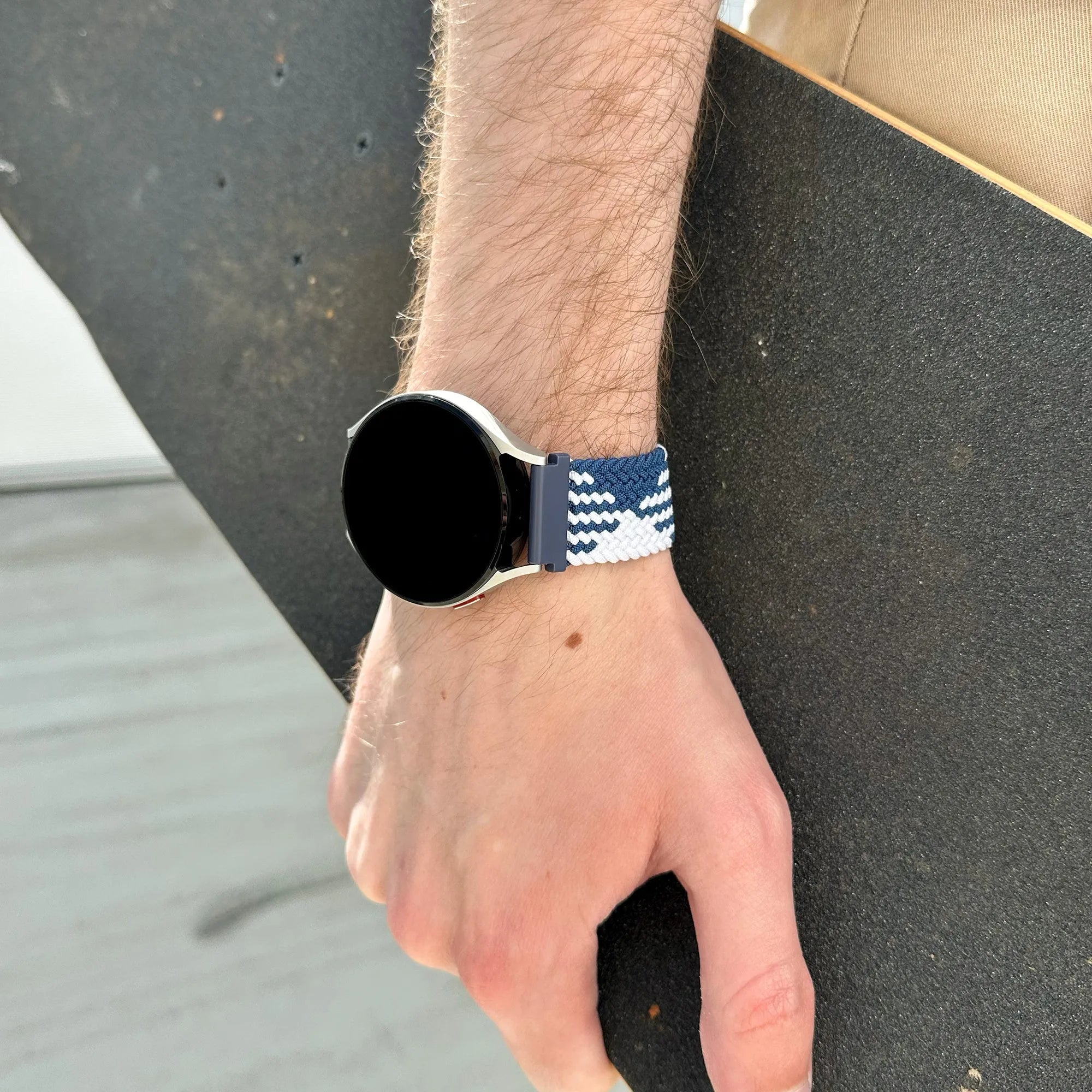 Amazfit Active 2 Verstellbares Geflochtenes Armband (Blau/Weiß)