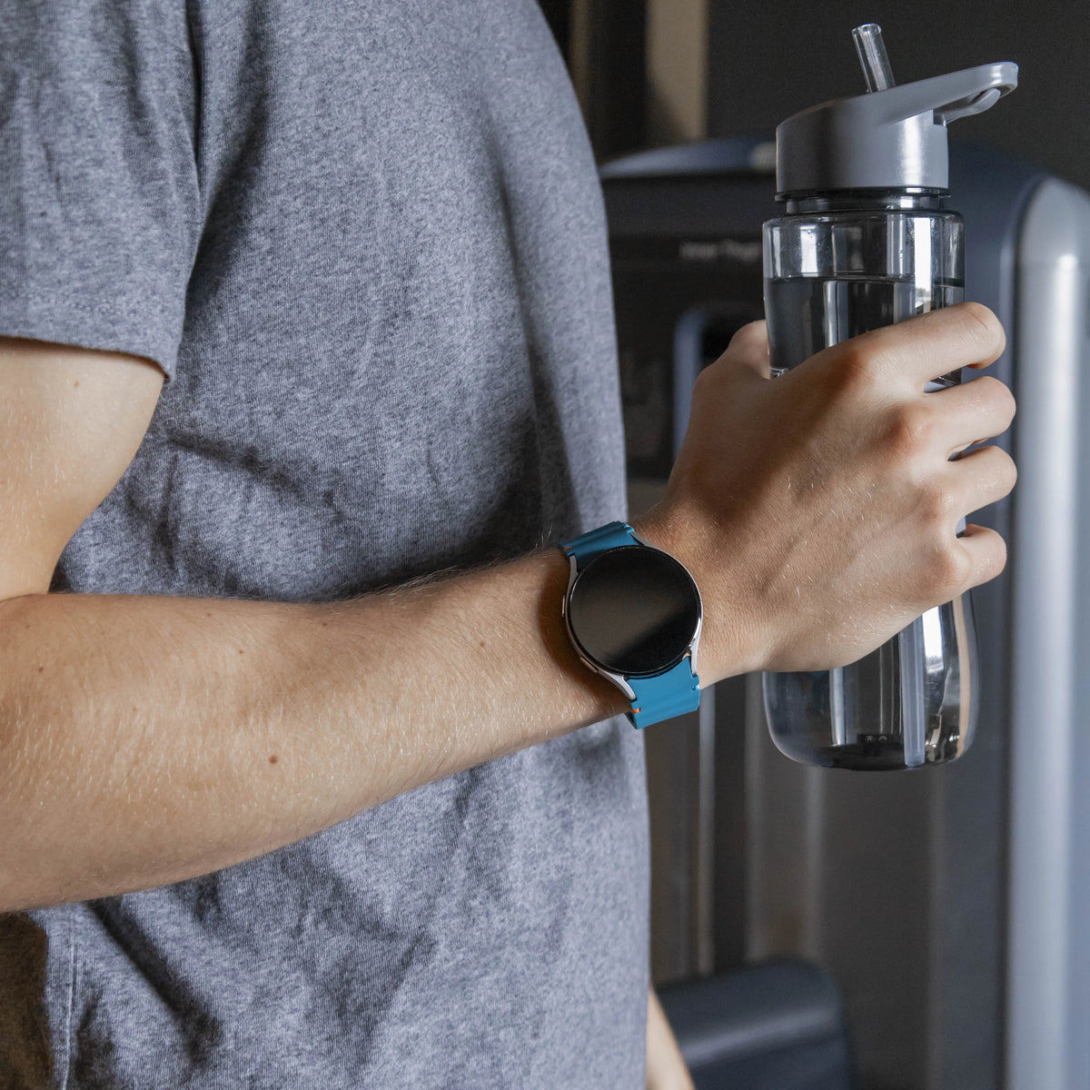 Wave Silicone Strap, green-blue, lifestyle photo