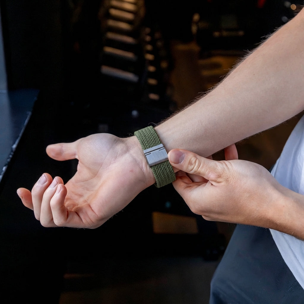 Samsung Galaxy Watch Ultra 2 Geflochtenes Nylonarmband (Olivgrün)