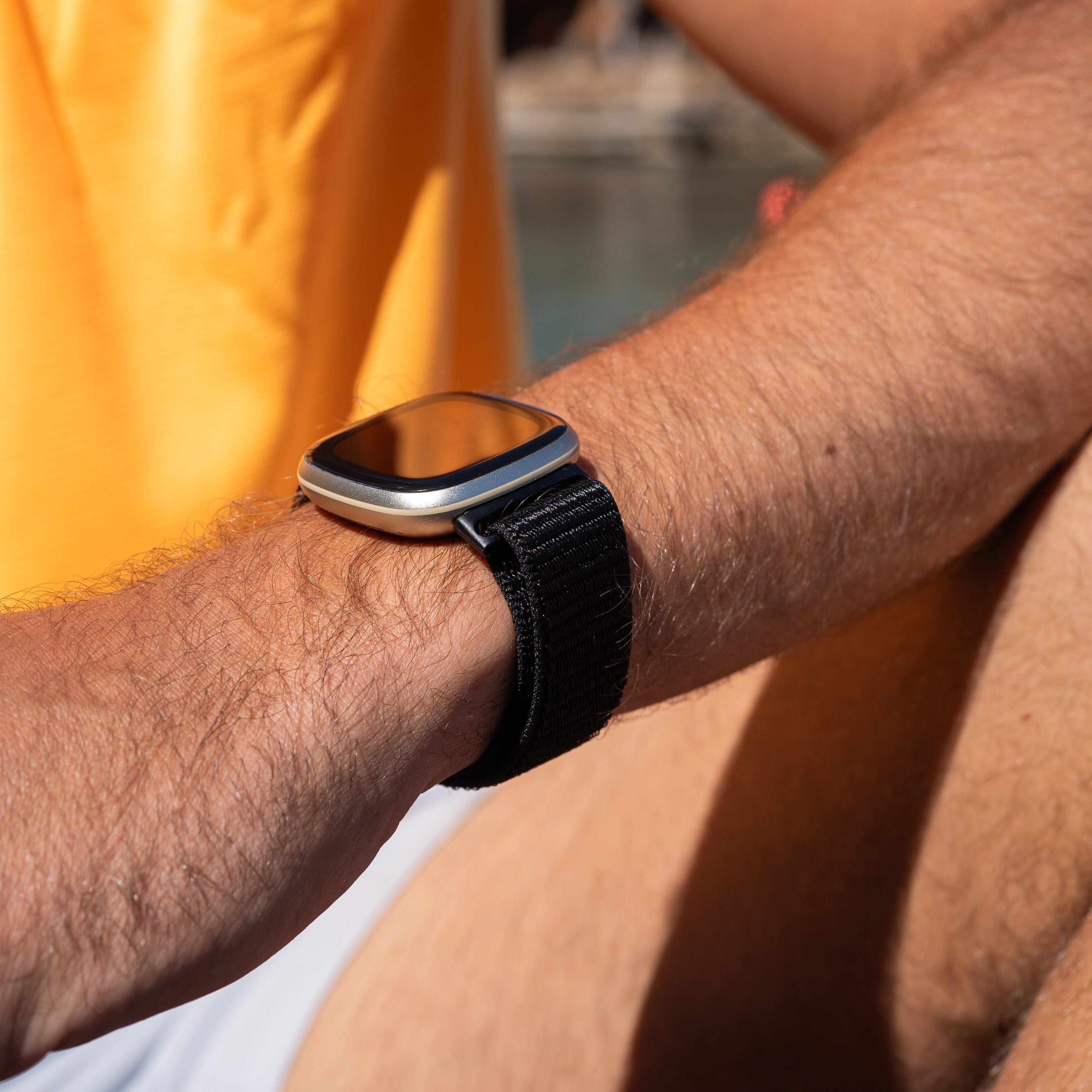 Fitbit Versa 3 Nylonarmband (Schwarz)