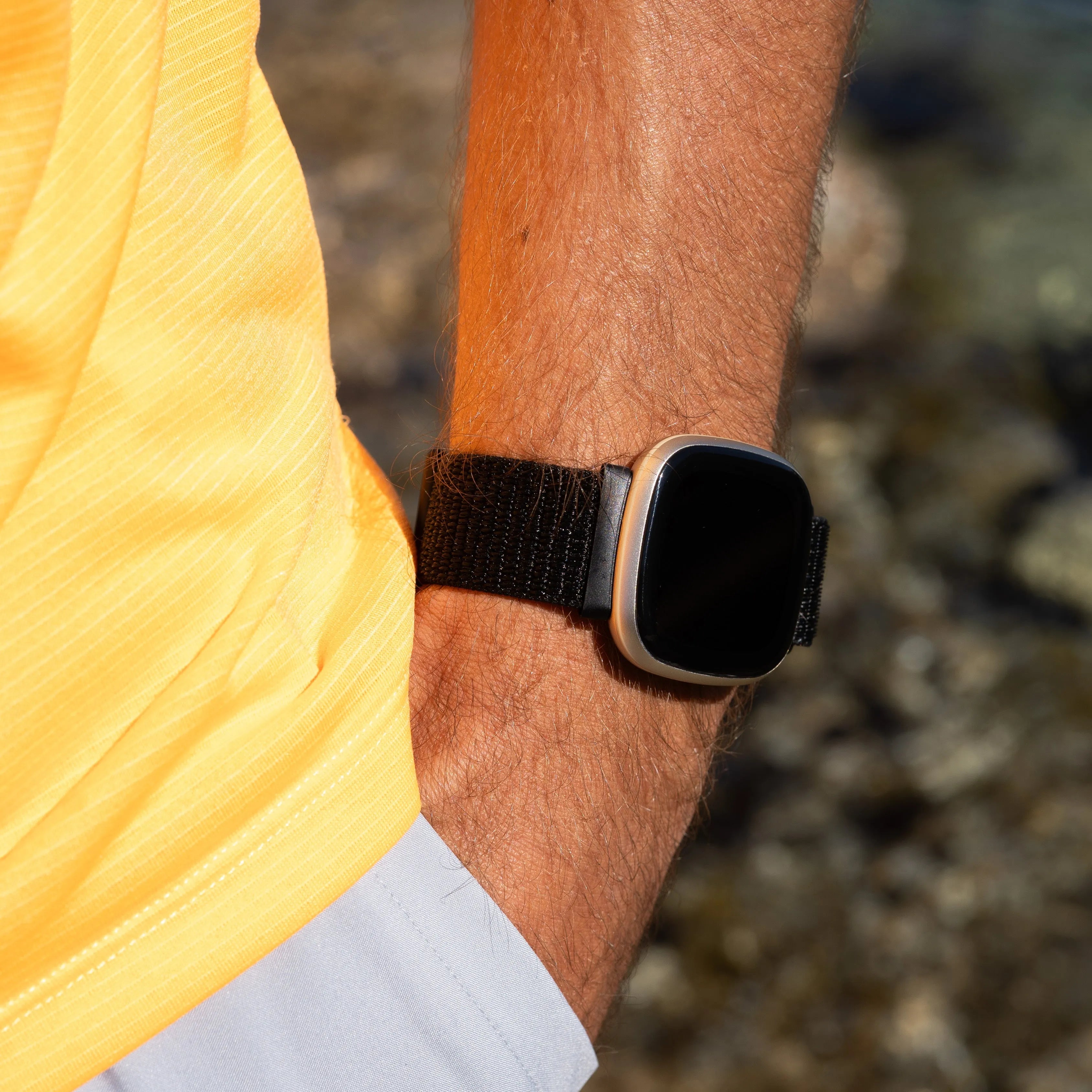 Fitbit Sense Nylonarmband (Schwarz)