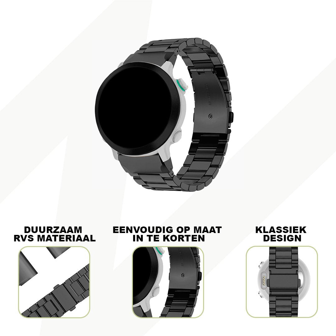Bandz Garmin Forerunner 935 Stahlarmband 'Classic' (Schwarz)