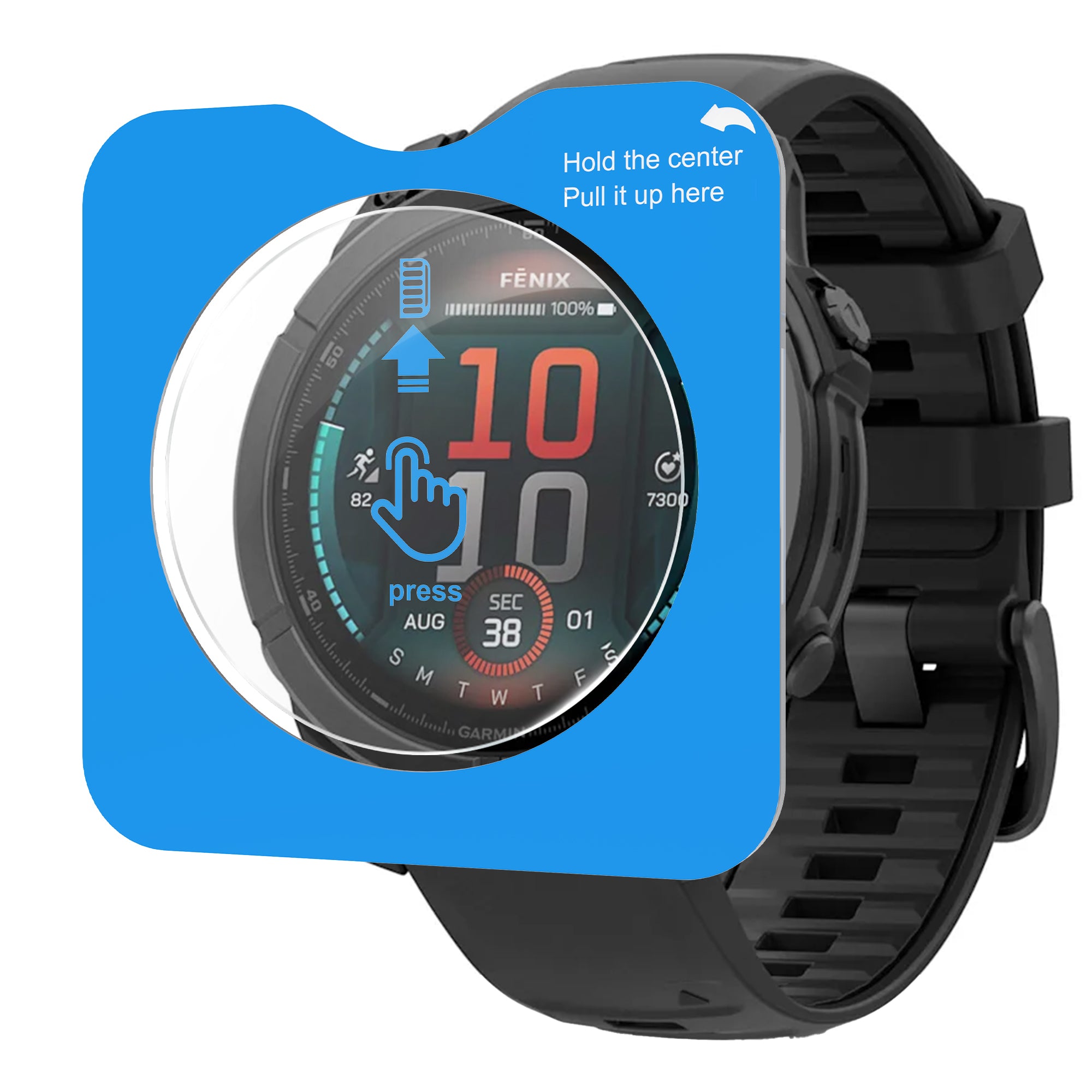 Displayschutzfolie mit 'One-Click' Tool - Garmin Fenix E