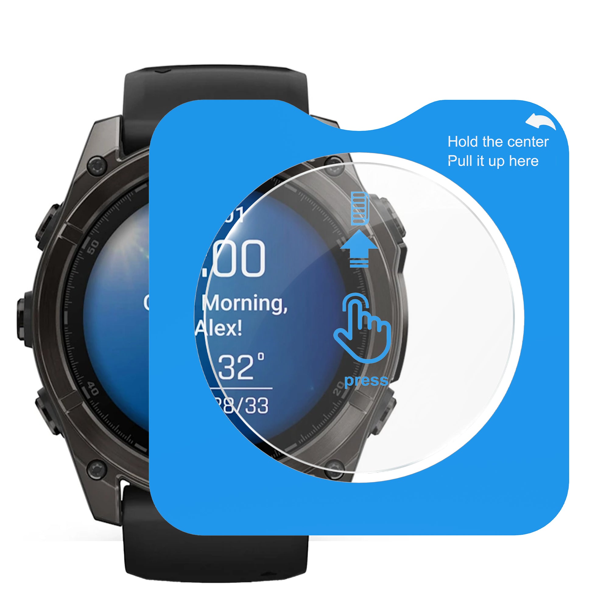 Displayschutzfolie mit 'One-Click' Tool - Garmin Fenix 8 - 51mm