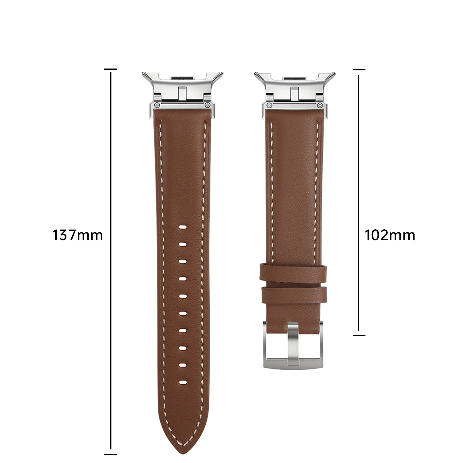 Samsung Galaxy Watch 8 - 40mm Premium Lederarmband (Grau)