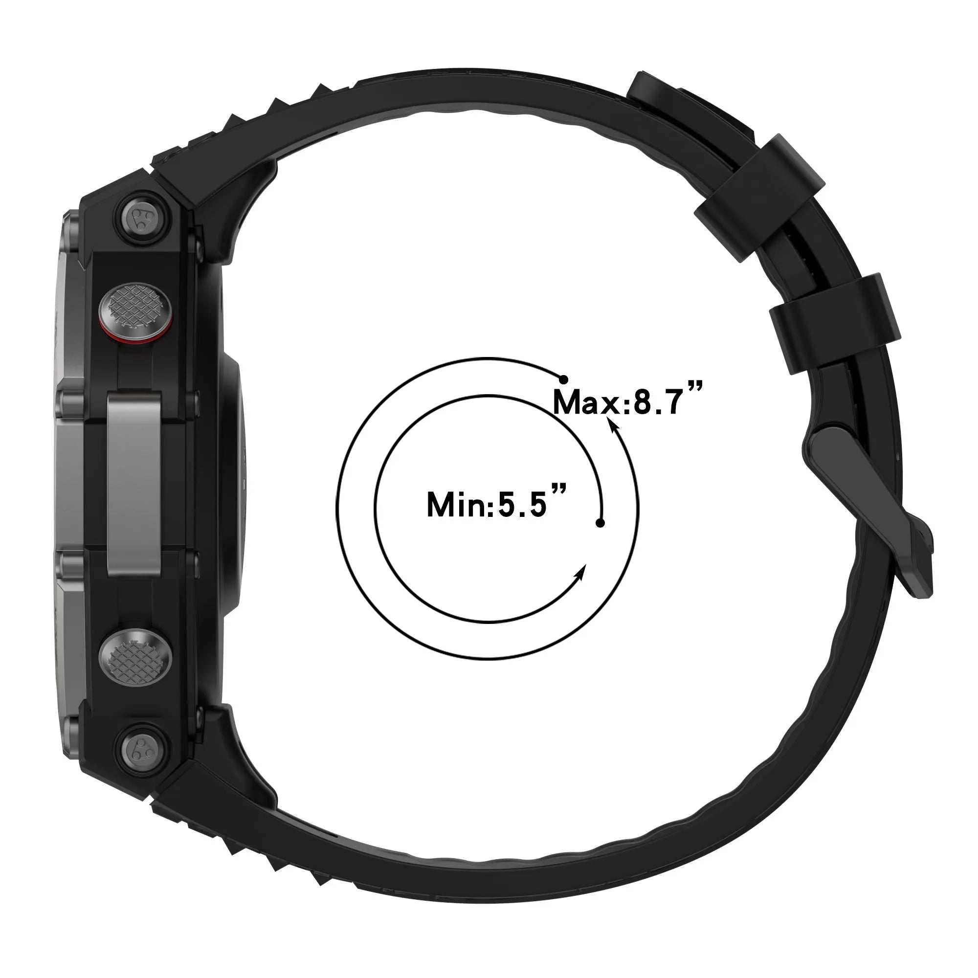Amazfit T-Rex 3 Silikonarmband (Schwarz)
