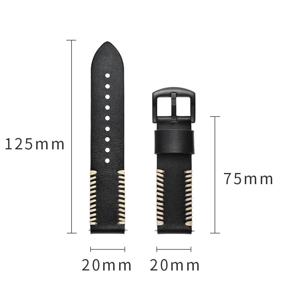 Gard Pro Ultra 2+ Lederarmband mit Ziernähten (Schwarz)