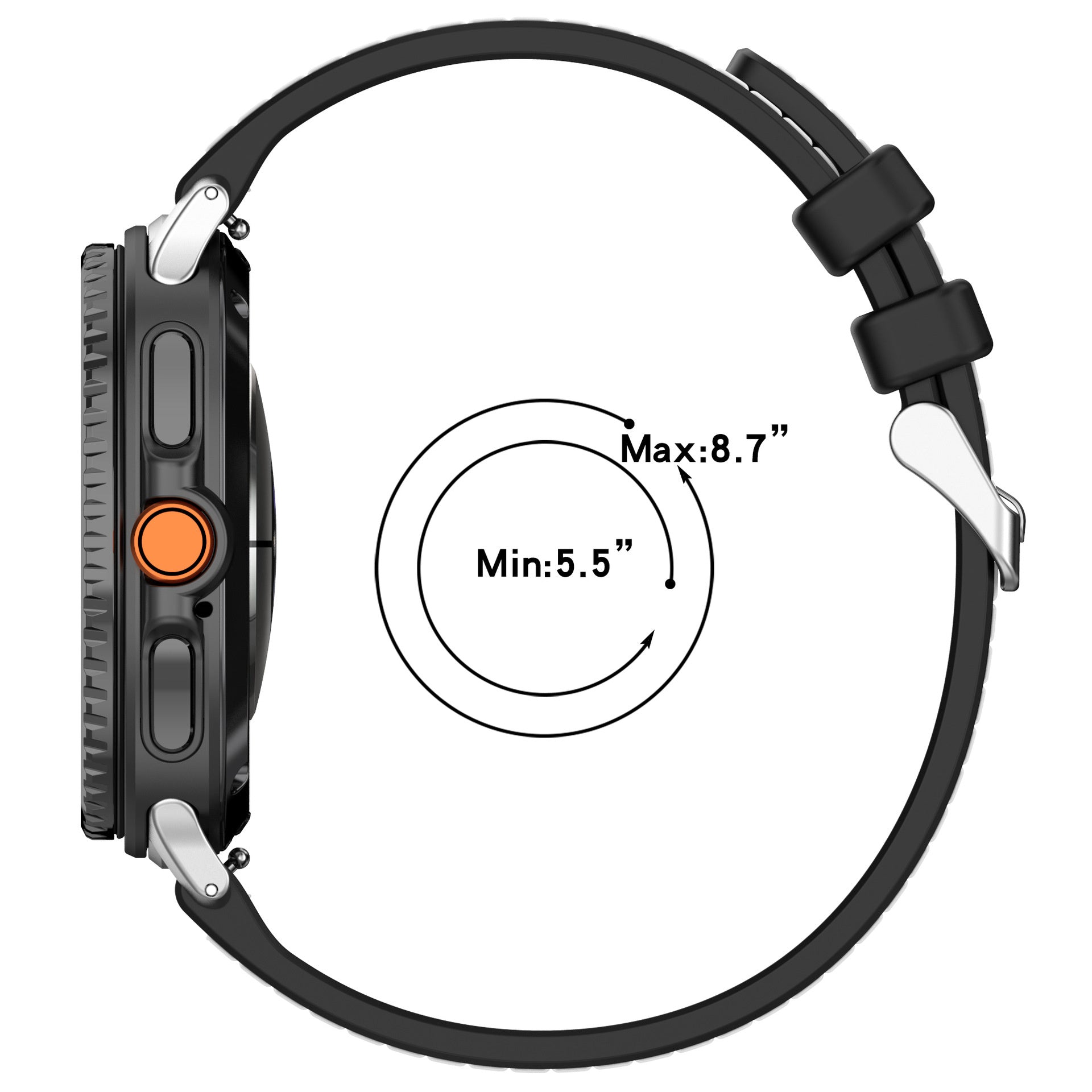 Samsung Galaxy Watch 9 - 40mm Nylon Hybrid Armband (Schwarz)