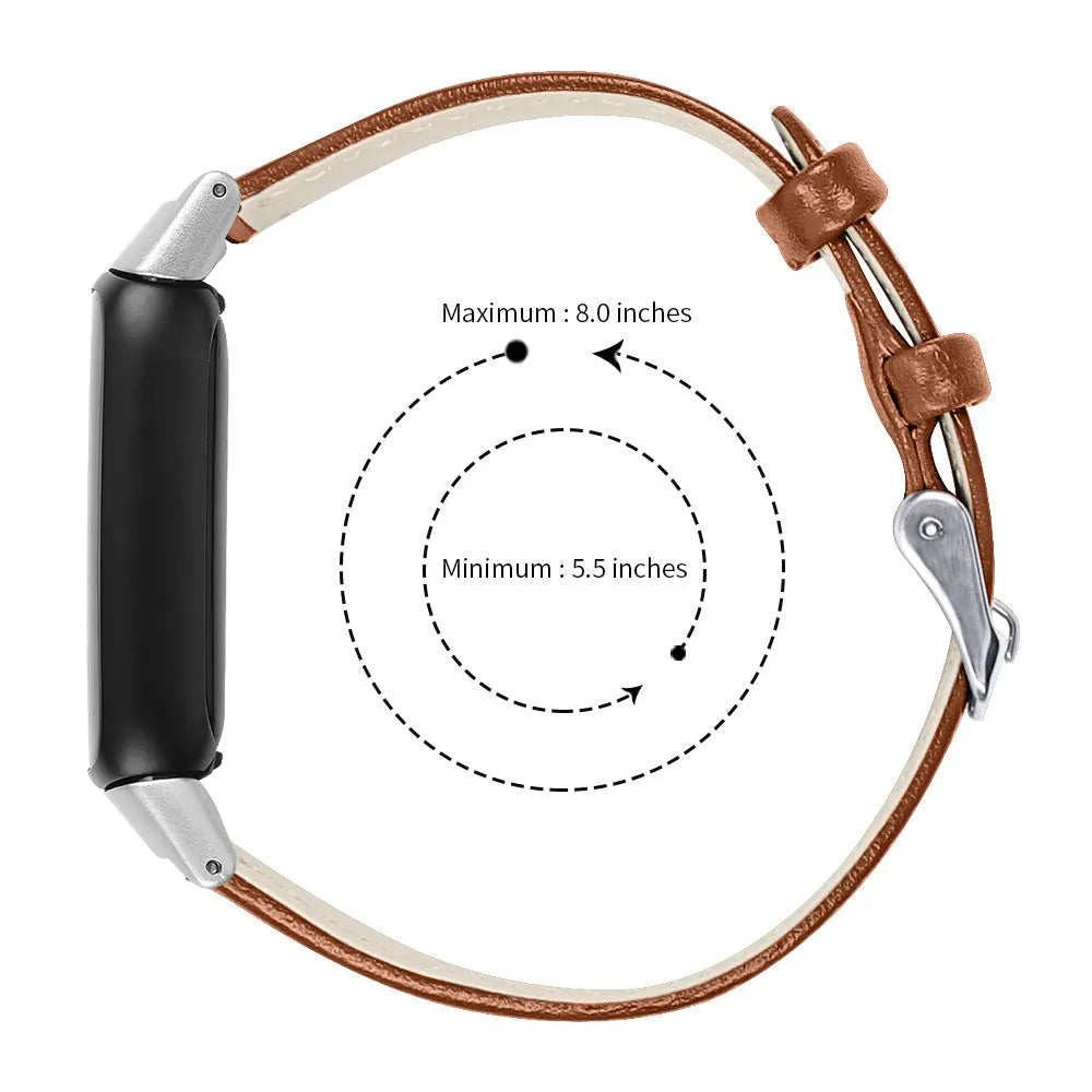 Fitbit Luxe modernes Leder-Armband (braun)