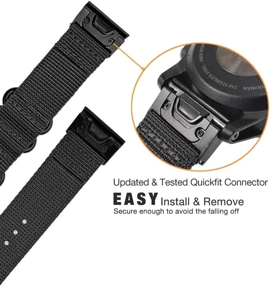 Garmin Tactix 7 Pro Nylon Schnallenarmband (Schwarz)