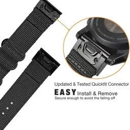 Garmin Instinct 3 - 50mm Nylon Schnallenarmband (Schwarz)