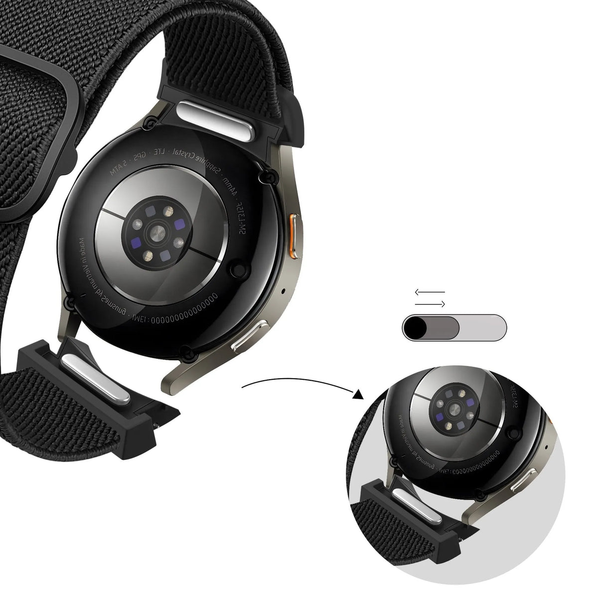 Bandz Samsung Galaxy Watch 6 Classic - 43mm Elastic Strap 'Easy Fit' (Black)