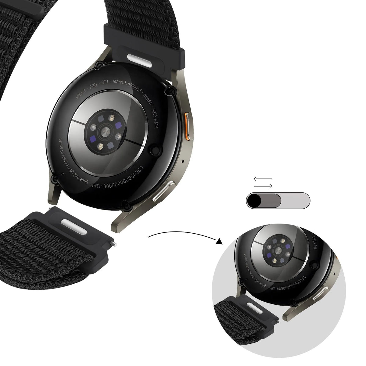 Bandz Amazfit GTR 2 Nylon Strap 'Easy Fit' (Black)