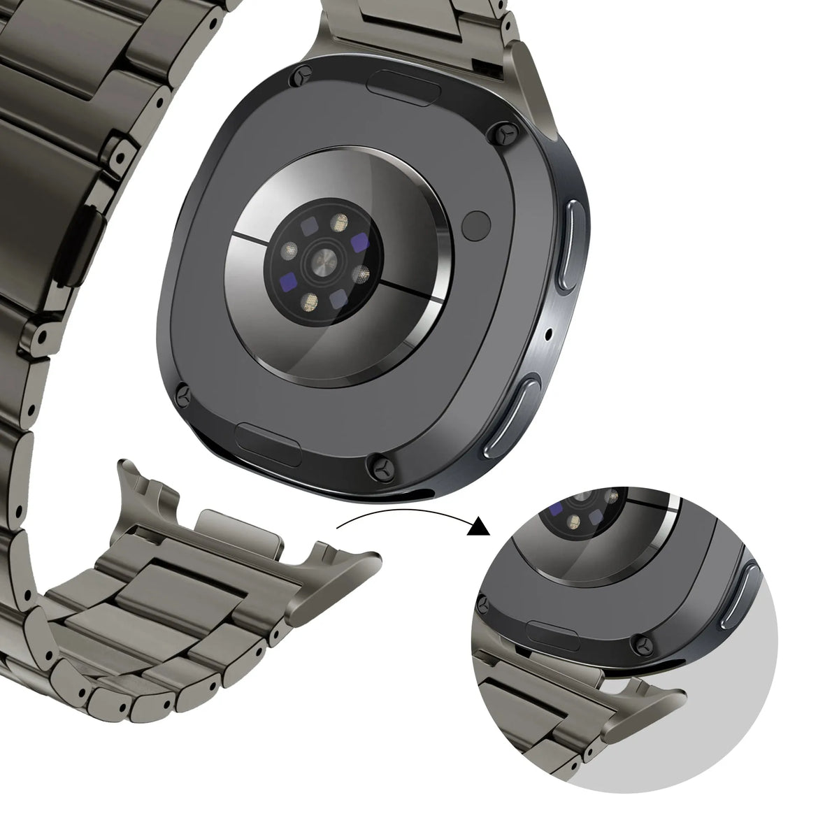 Bandz Samsung Galaxy Watch 8 - 44mm Stahlarmband 'Classic' (Graphit)