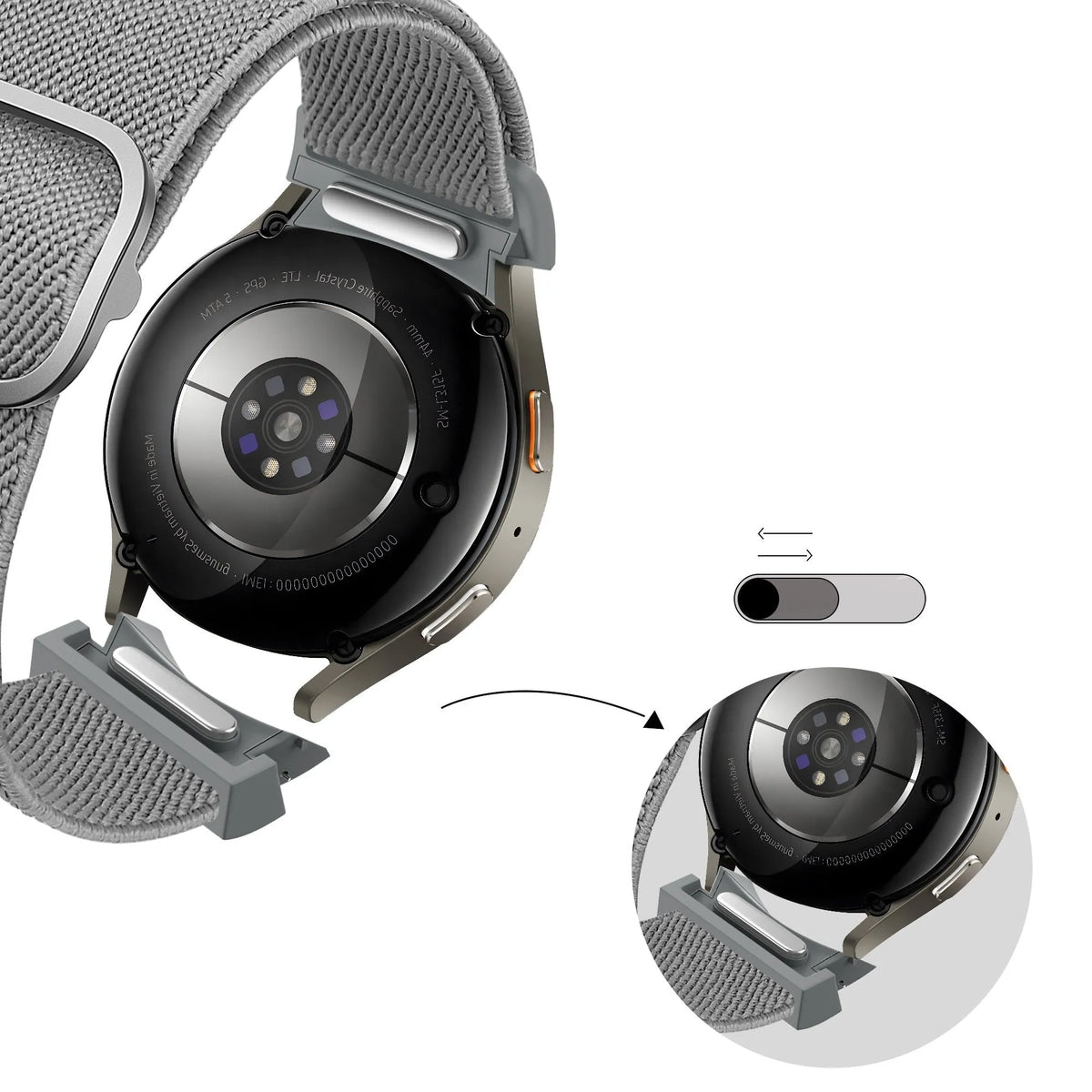 Bandz Samsung Galaxy Watch 6 - 40mm Elastic Strap 'Easy Fit' (Grey)