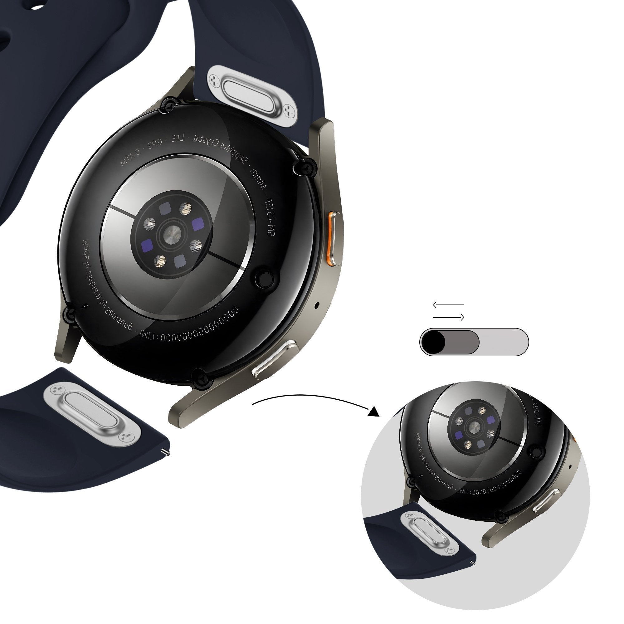 Bandz Withings ScanWatch 2 - 42mm Sportarmband 'Easy Fit' (Dunkelblau)