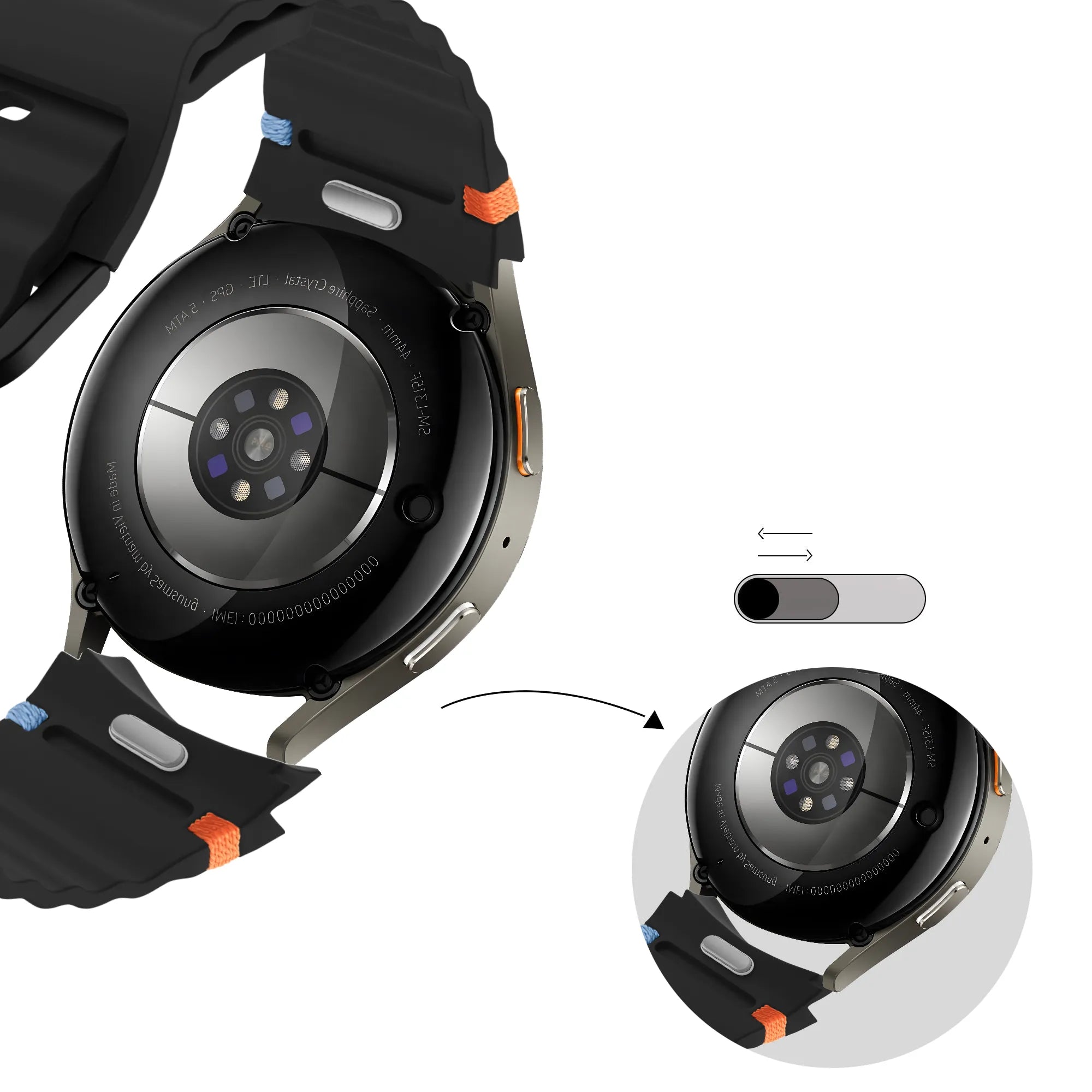 Bandz Samsung Galaxy Watch 6 - 40mm Wave-Armband 'Easy Fit' (Schwarz)