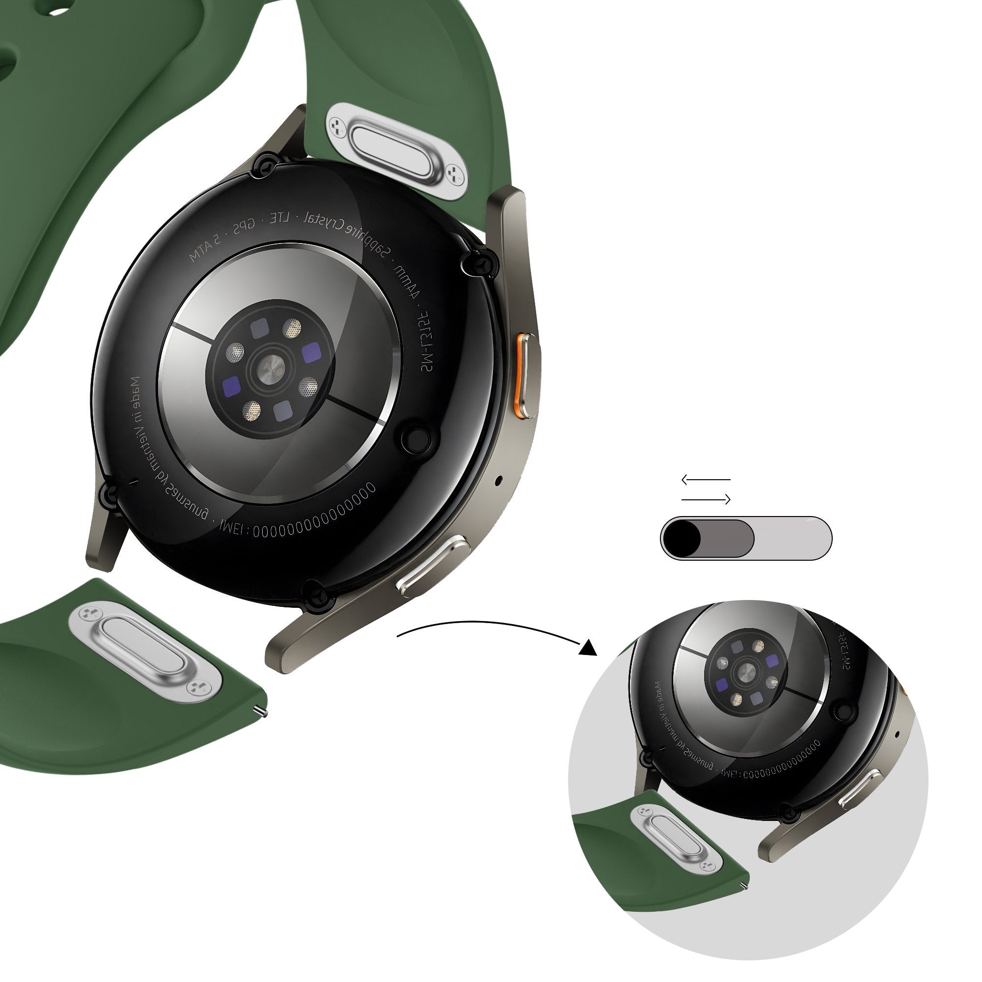 Bandz Huawei Watch GT 3 Pro 46mm Sport Armband 'Easy Fit' (Grün)