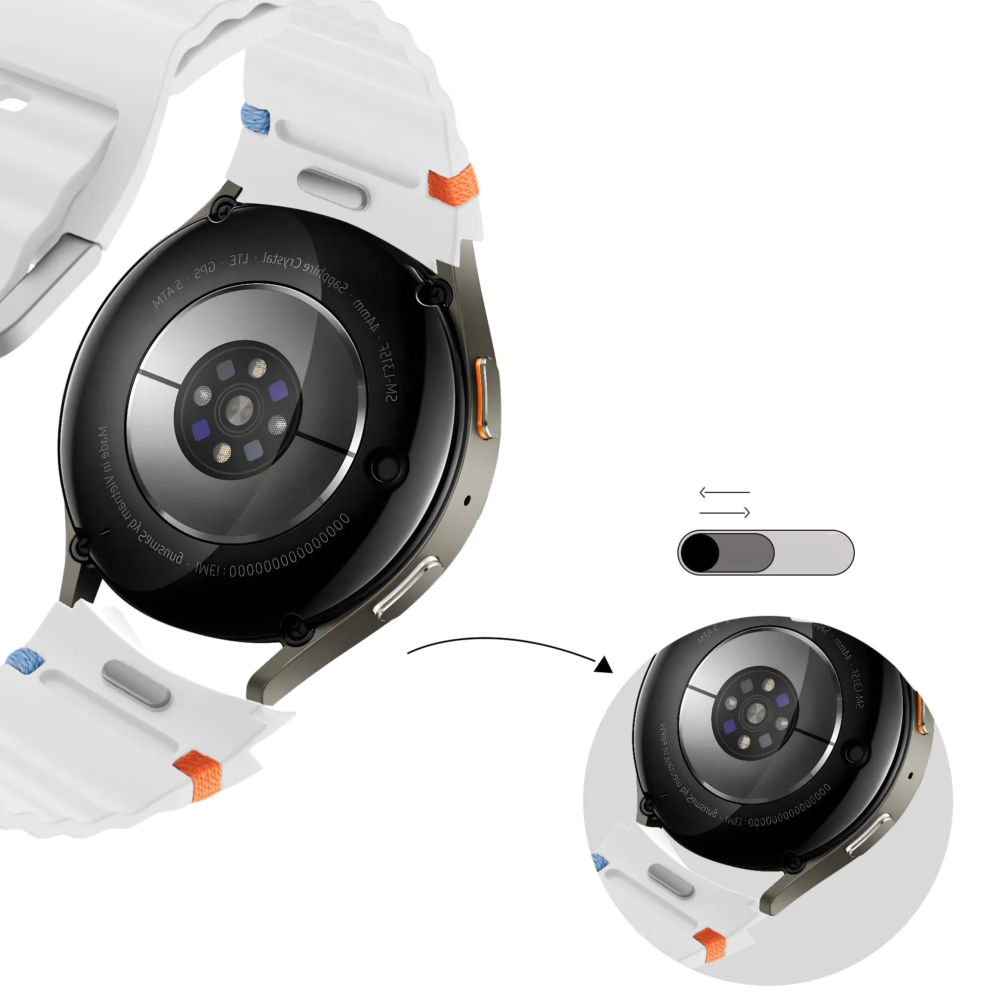 Bandz Samsung Galaxy Watch 7 - 40mm Wave Strap 'Easy Fit' (White)