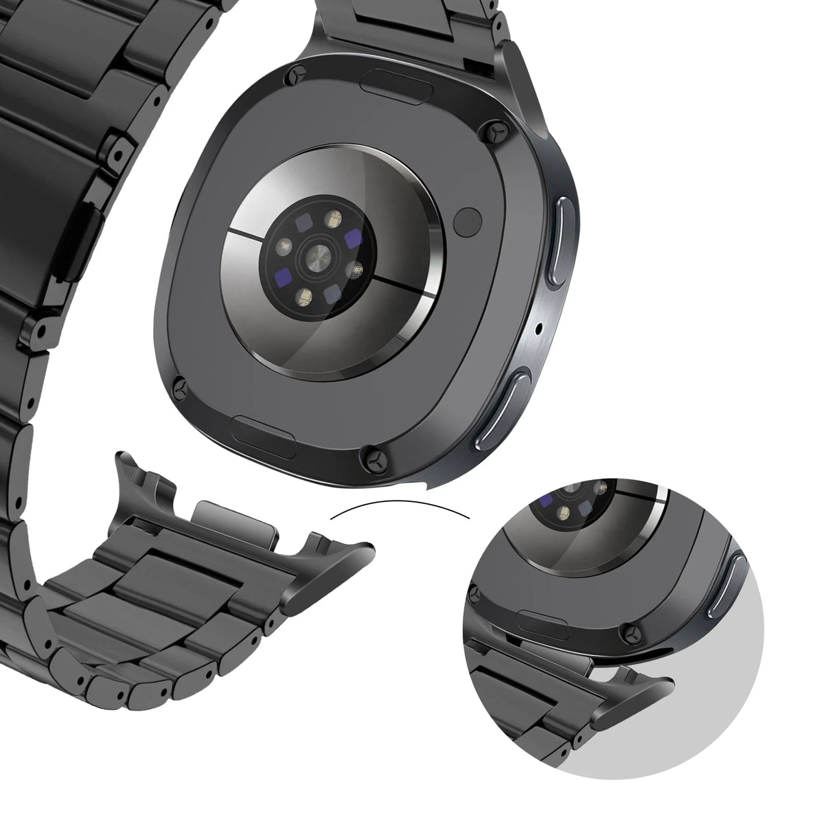 Bandz Samsung Galaxy Watch 8 - 44mm Stahlarmband 'Classic' (Schwarz)