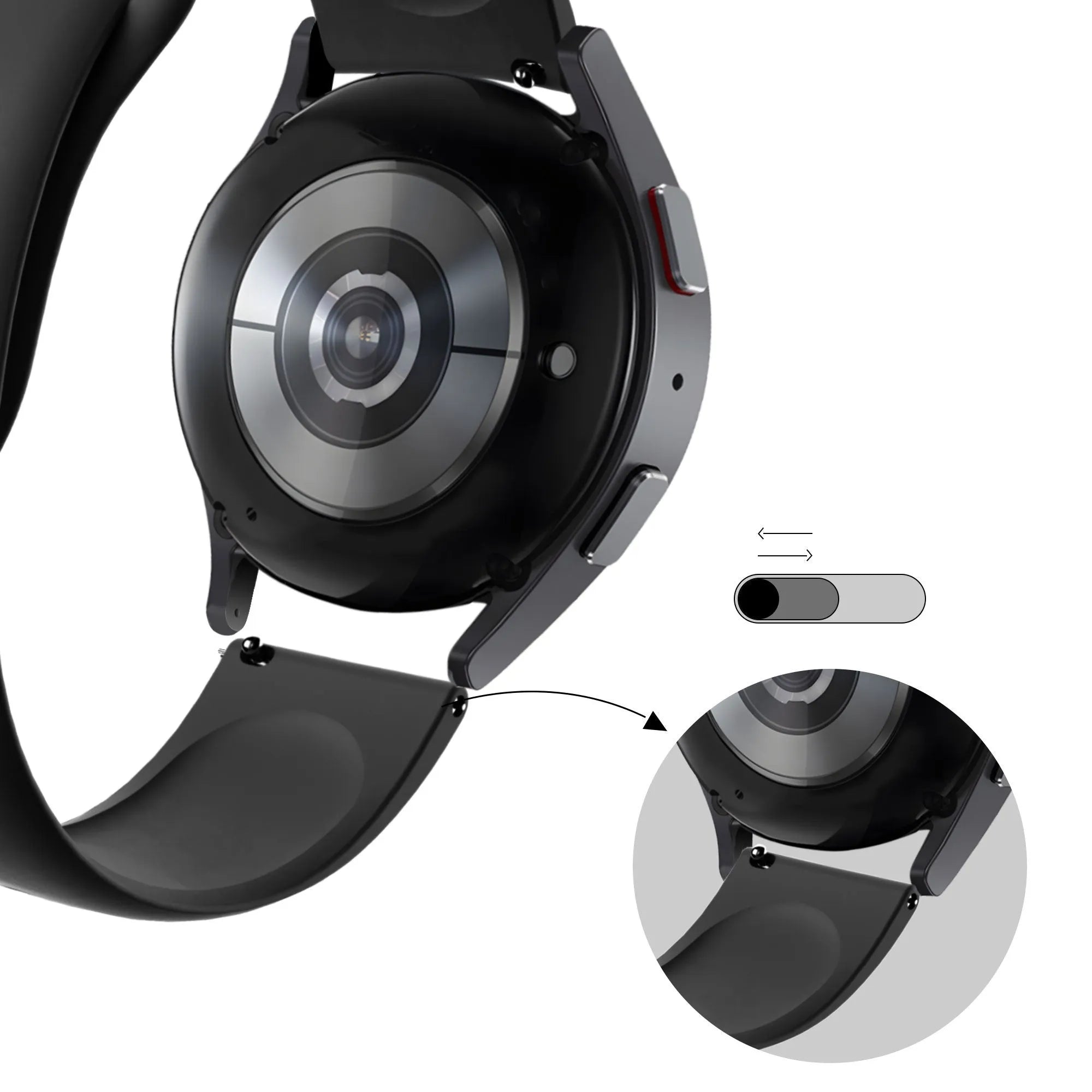 Bandz Actyve Smartwatch 20mm Sport Strap 'Deluxe' (Black)