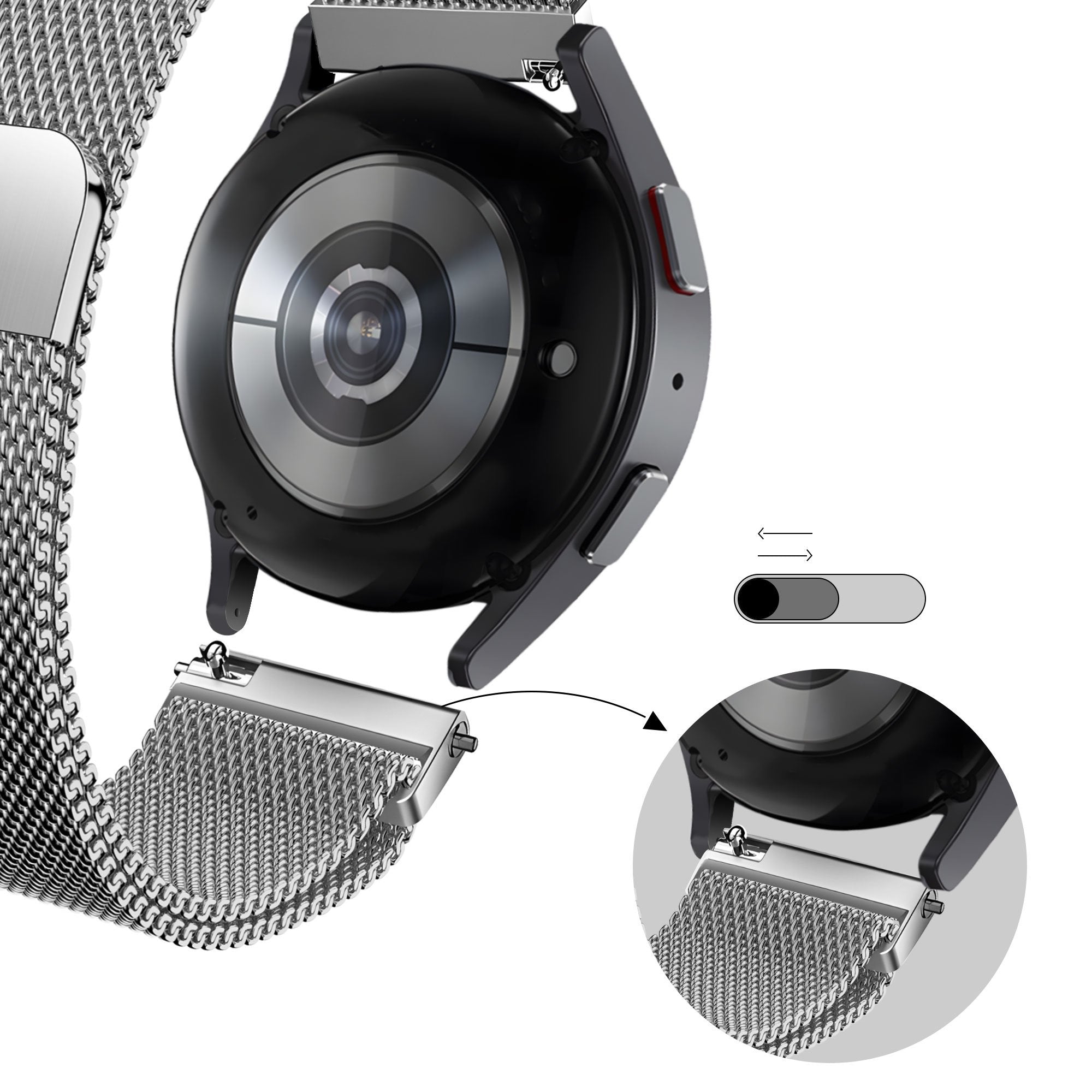 Bandz Garmin Forerunner 265 Milanese Loop Armband (Silber)