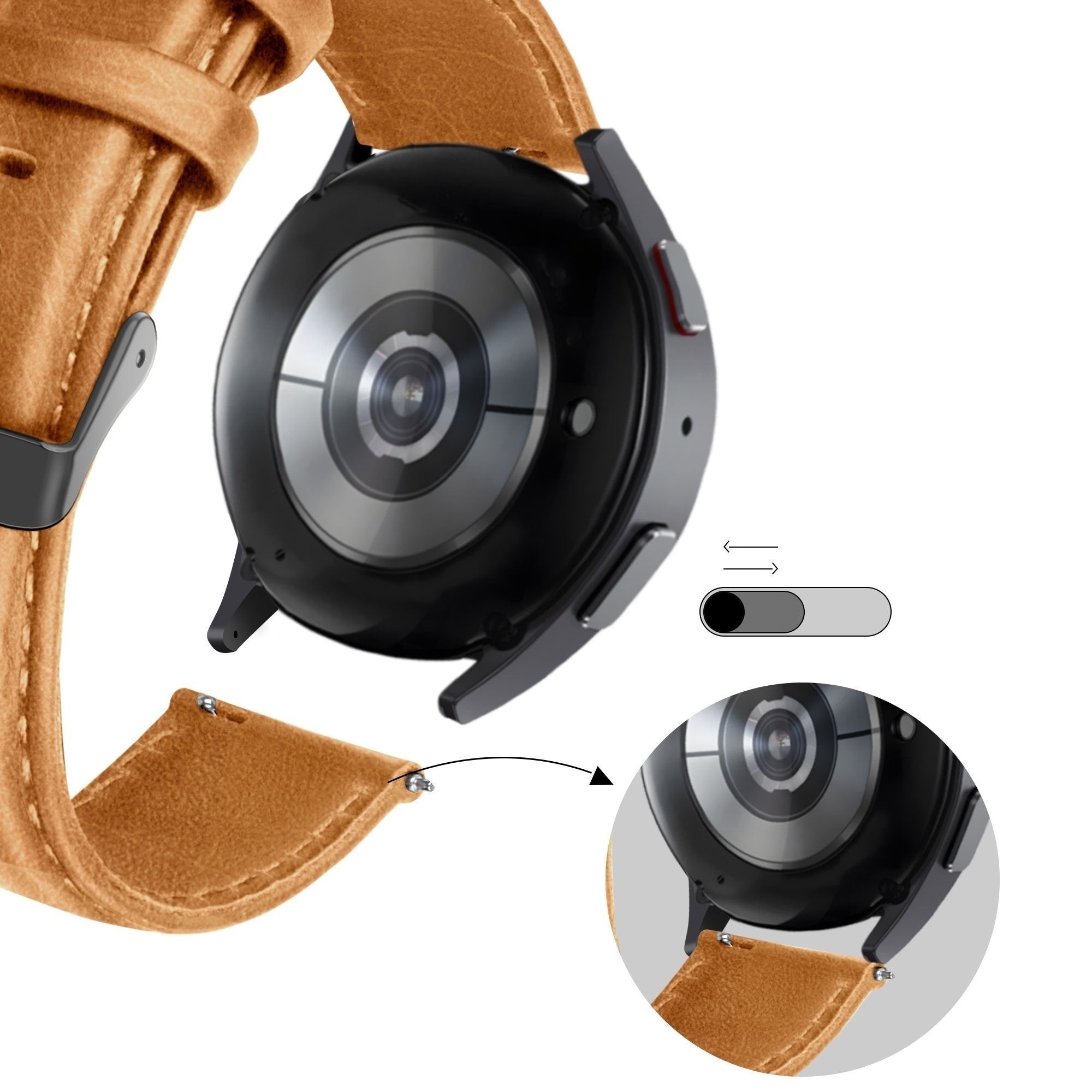 Bandz Redmi Watch 5 Active Lederarmband 'Classic' (Braun)