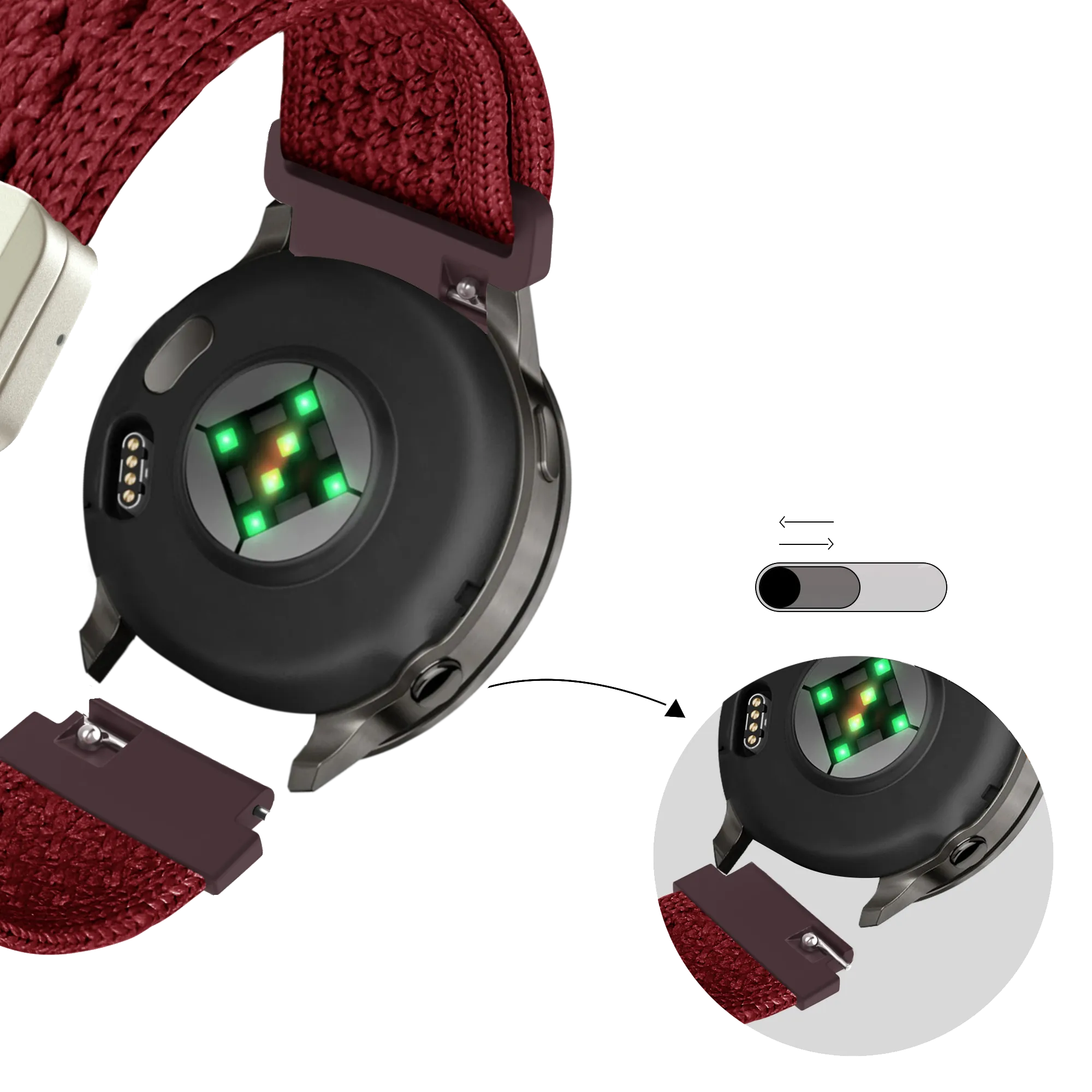 Bandz Garmin Approach J1 Vintage Nylonarmband (Wrinrot)