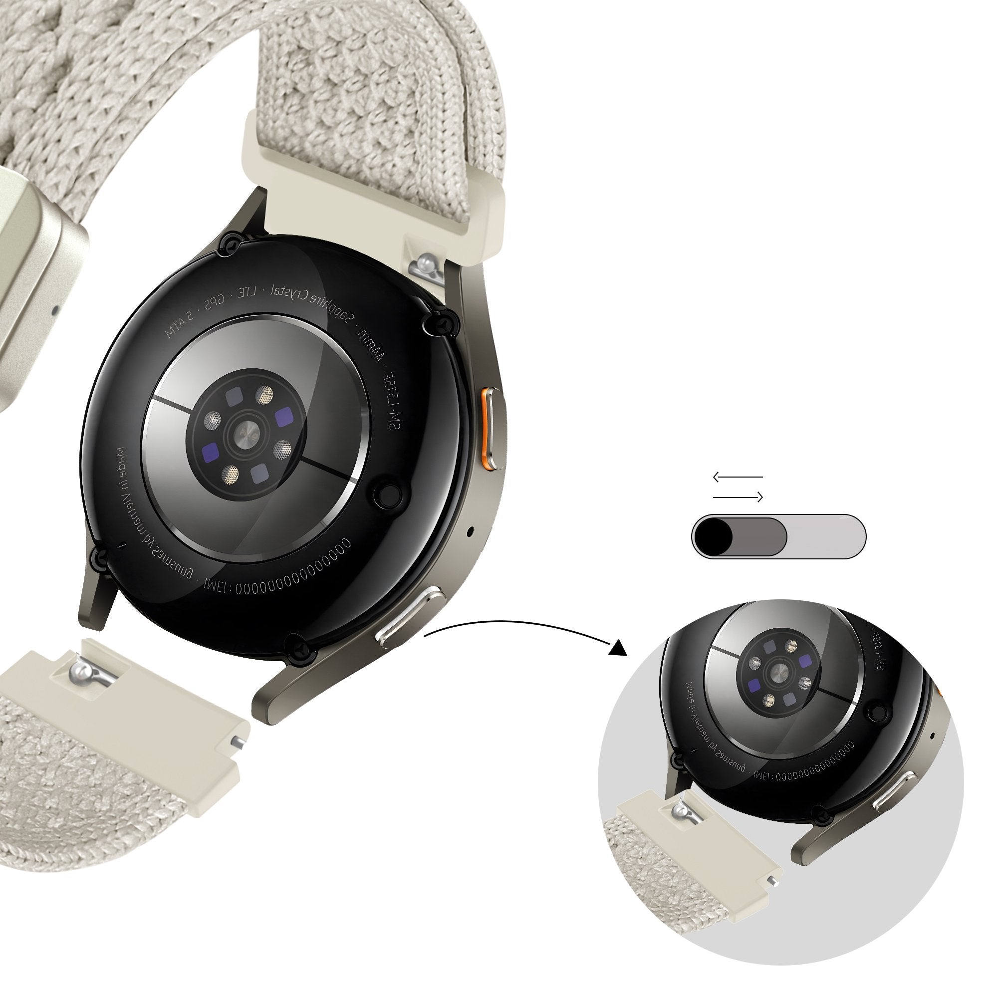 Bandz Garmin Vivoactive 3 Vintage Nylon Strap (Starlight)