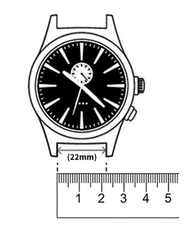 Uhrenarmband Leder 22mm - Schnellverschluss (schlichtes Braun)