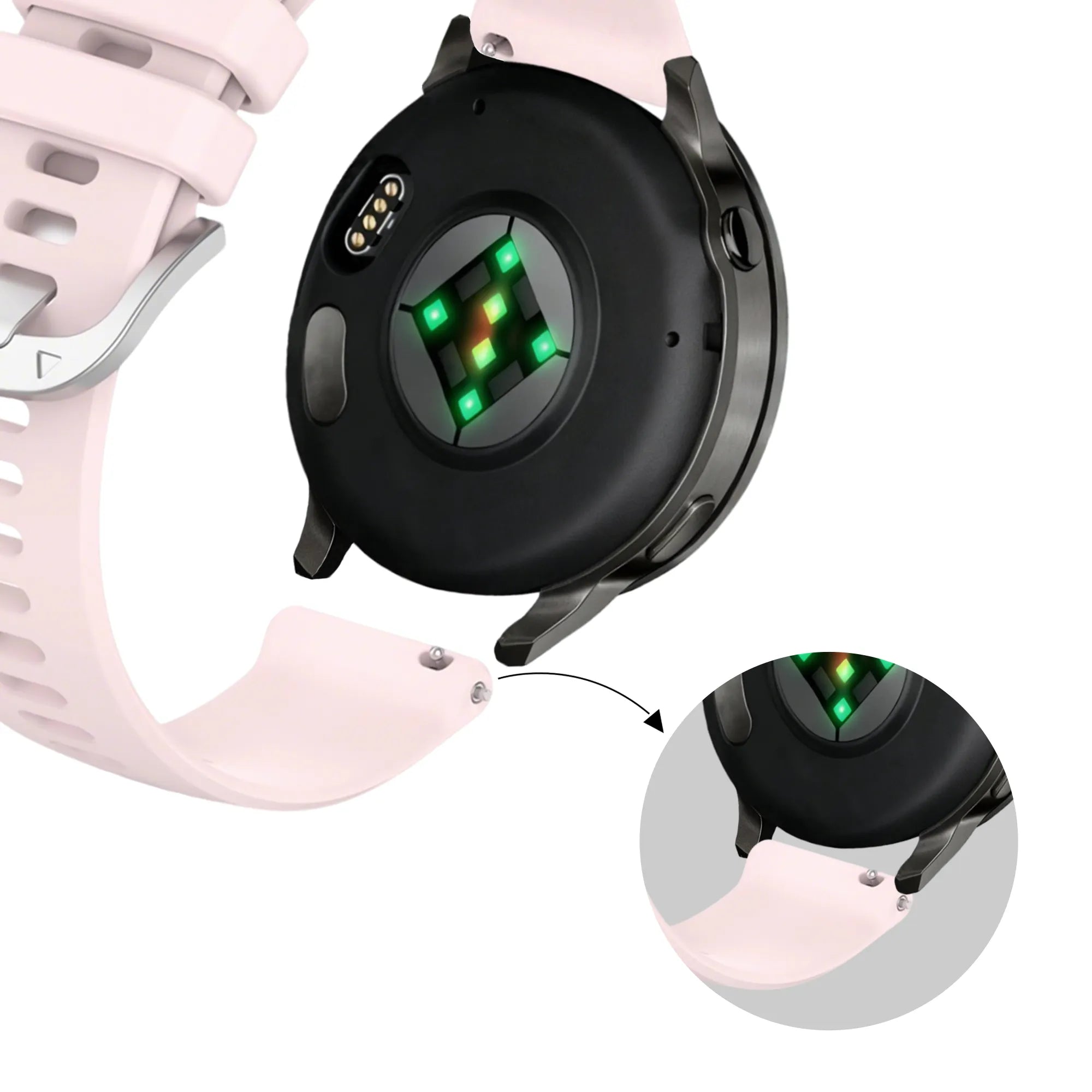 Bandz Garmin Vivomove 3s Silikonarmband 'Classic' (Hellrosa)