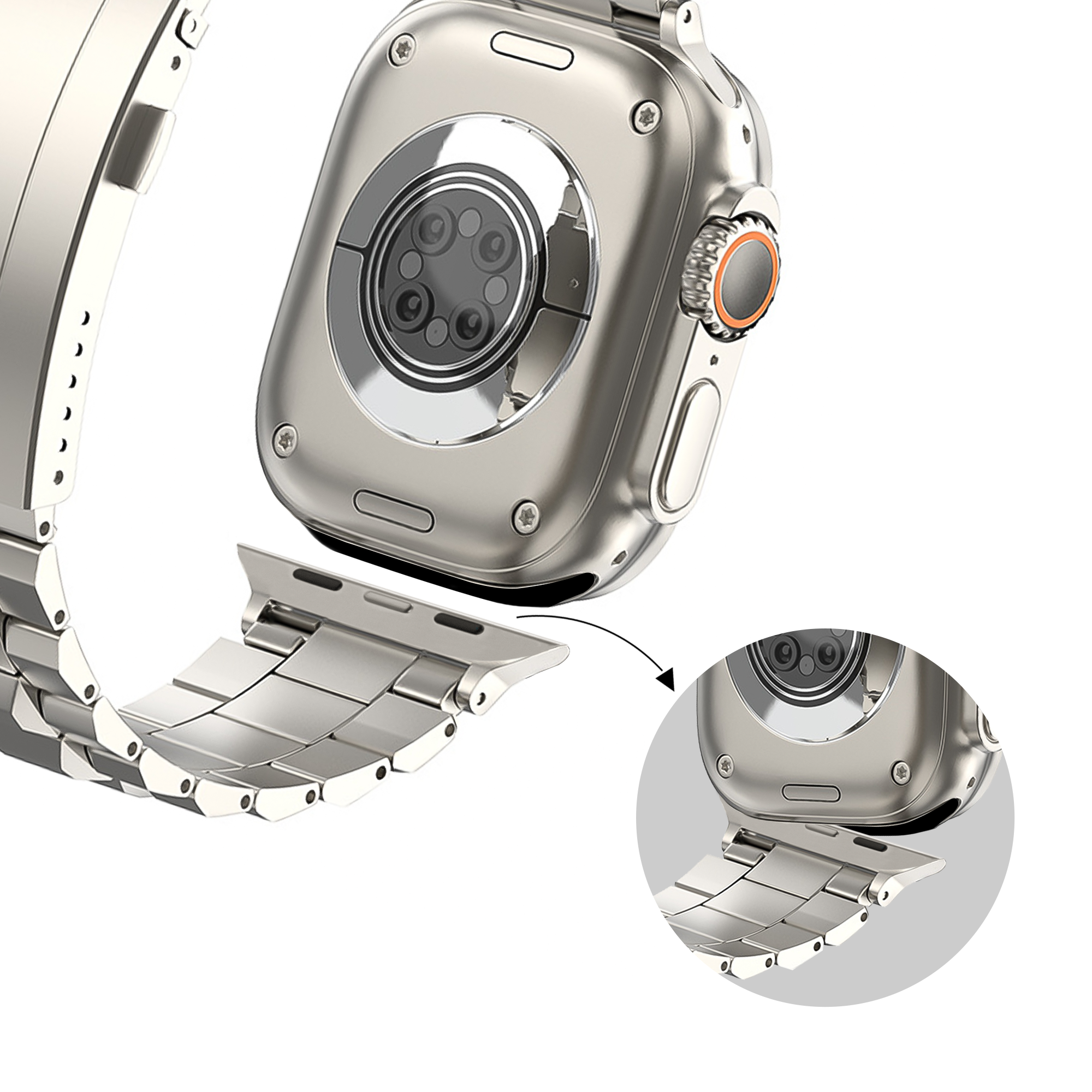 Bandz Apple Watch Ultra Titanarmband 'Deluxe' (Titan)