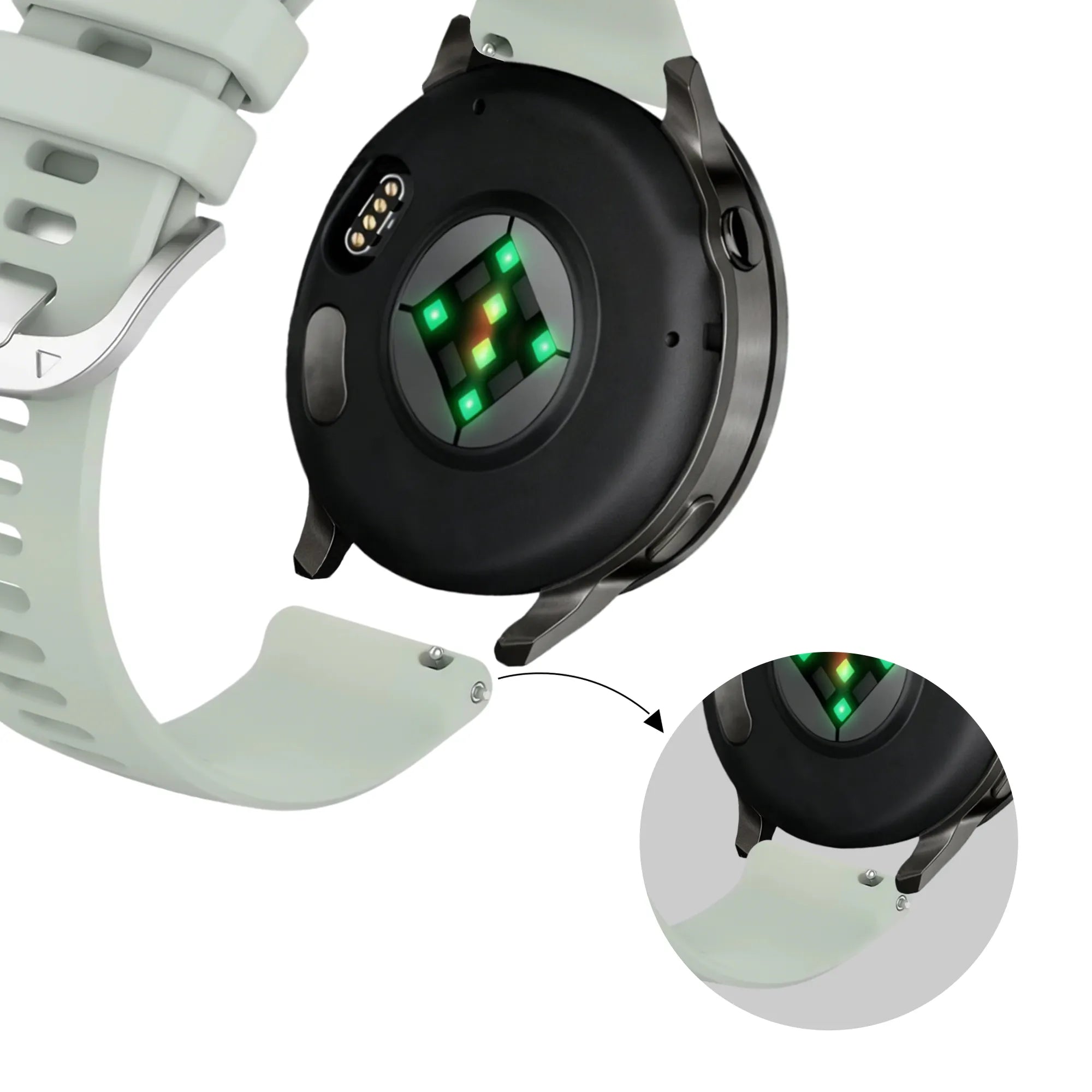 Bandz Garmin Forerunner 265s Silikonarmband 'Classic' (Hellgrün)