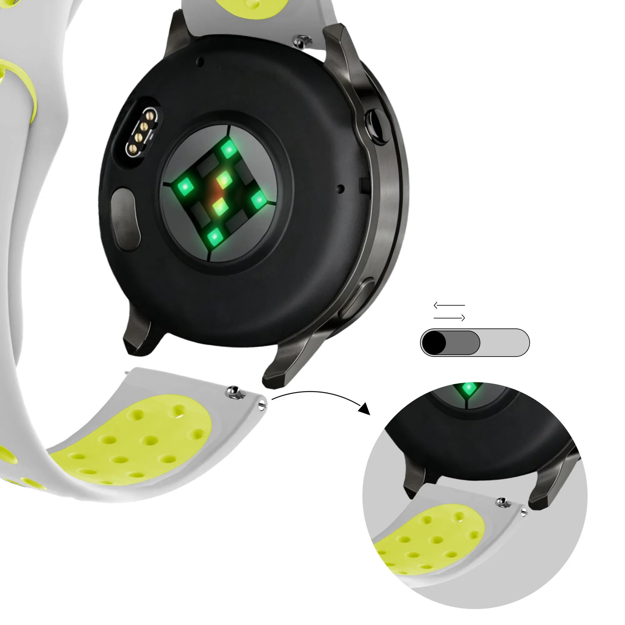 Bandz Garmin Venu Sport Strap 'Deluxe' (Grey/Yellow)