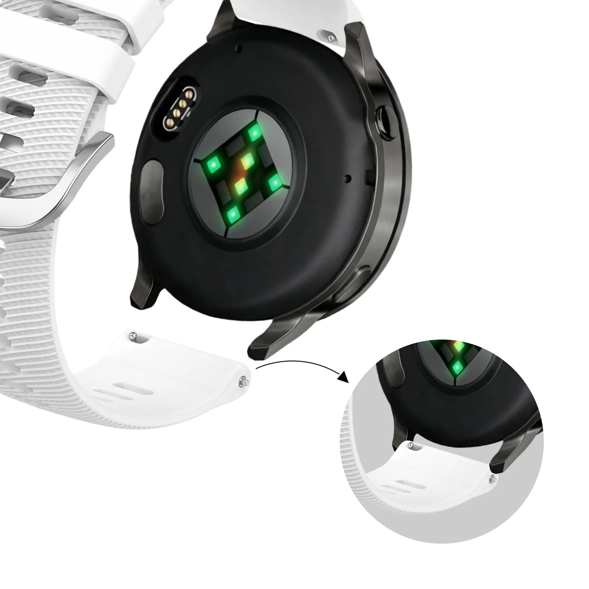 Bandz Garmin Vivomove 3s Silikonarmband 'Deluxe' (Weiß)