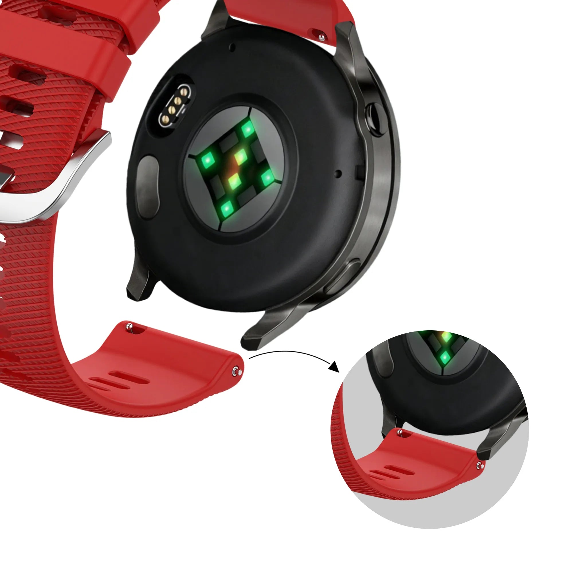 Bandz Garmin Vivomove 3s Silikonarmband 'Deluxe' (Rot)