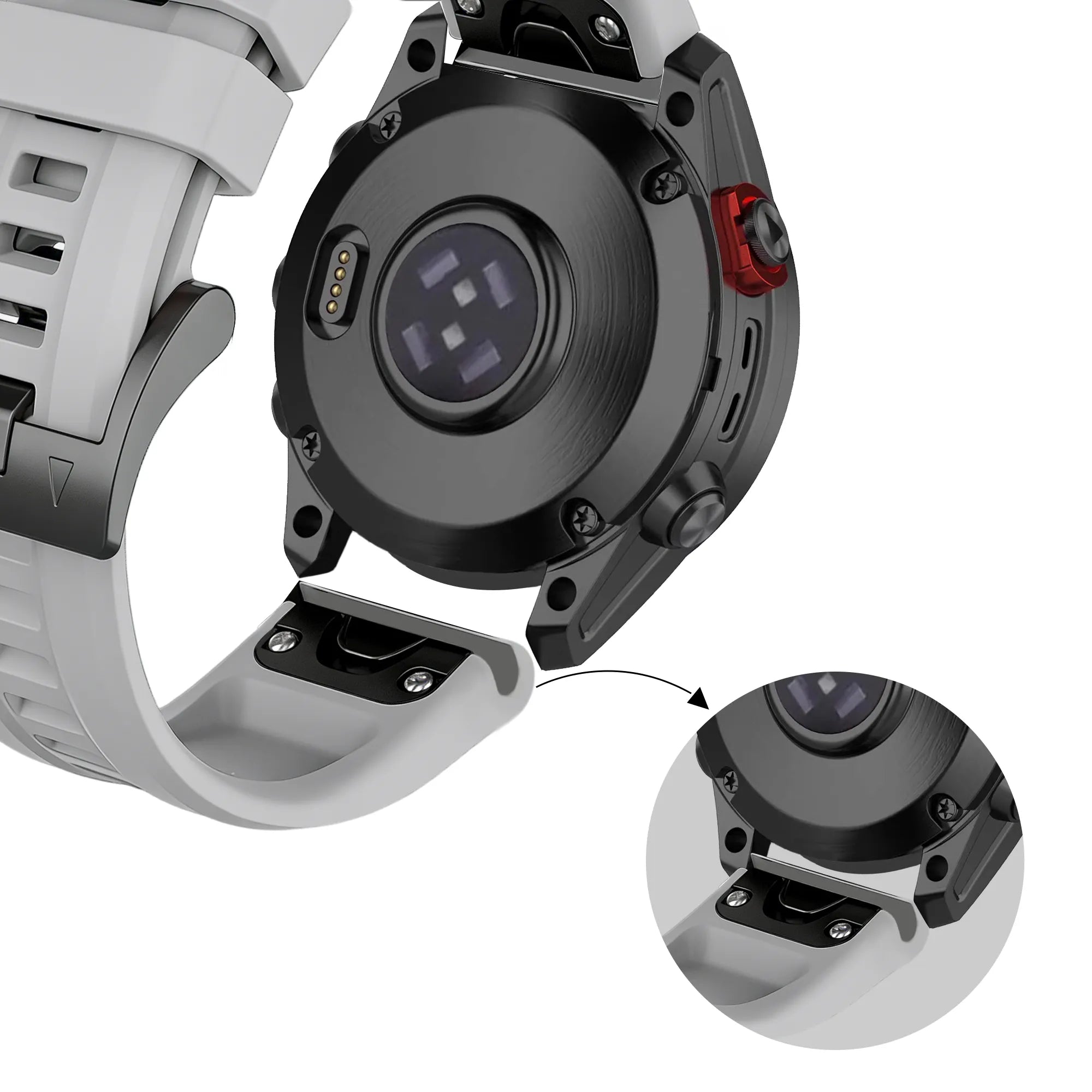 Bandz Garmin Fenix 7x Silikonarmband 'Classic' (Grau)