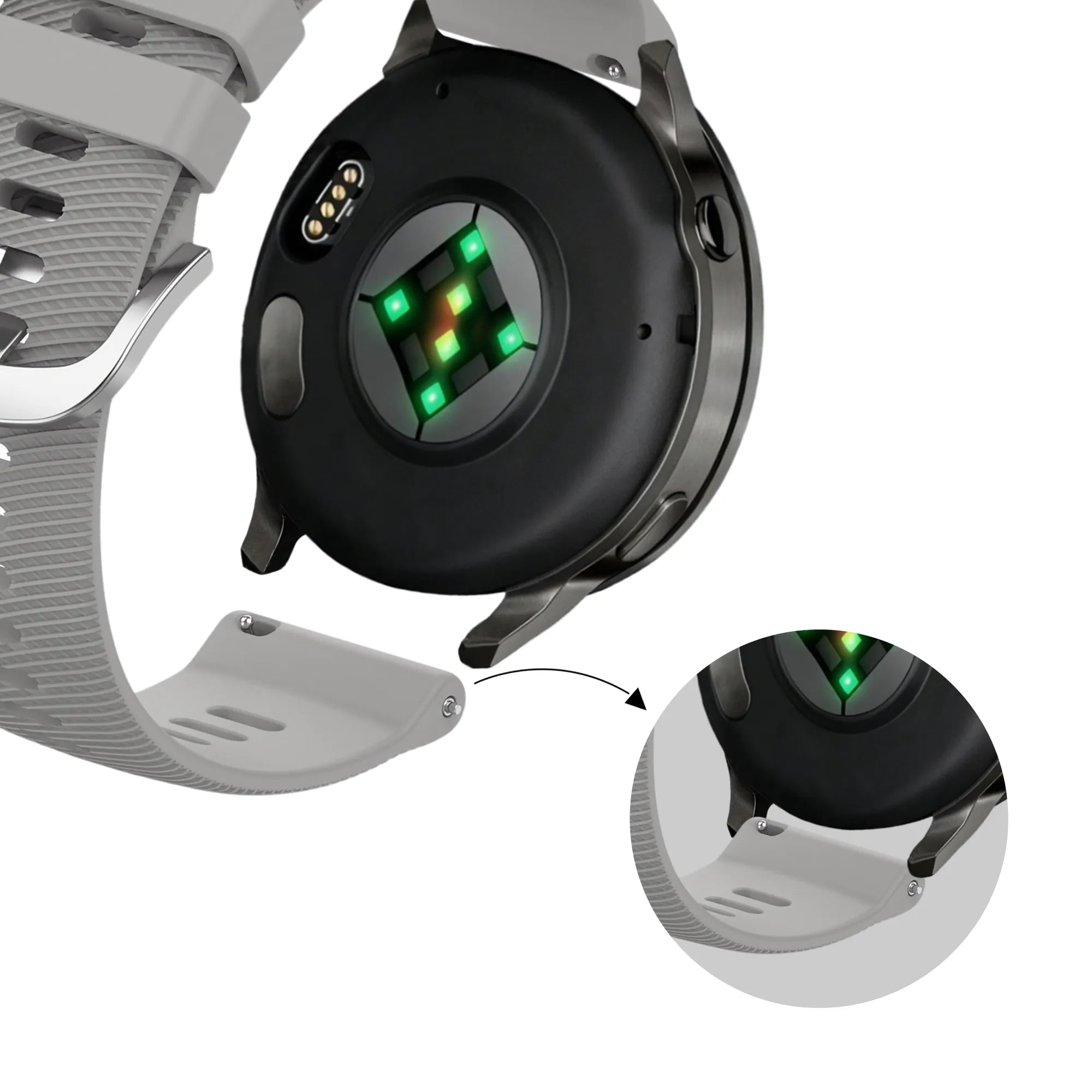 Bandz Garmin Vivomove 3s Silikonarmband 'Deluxe' (Grau)