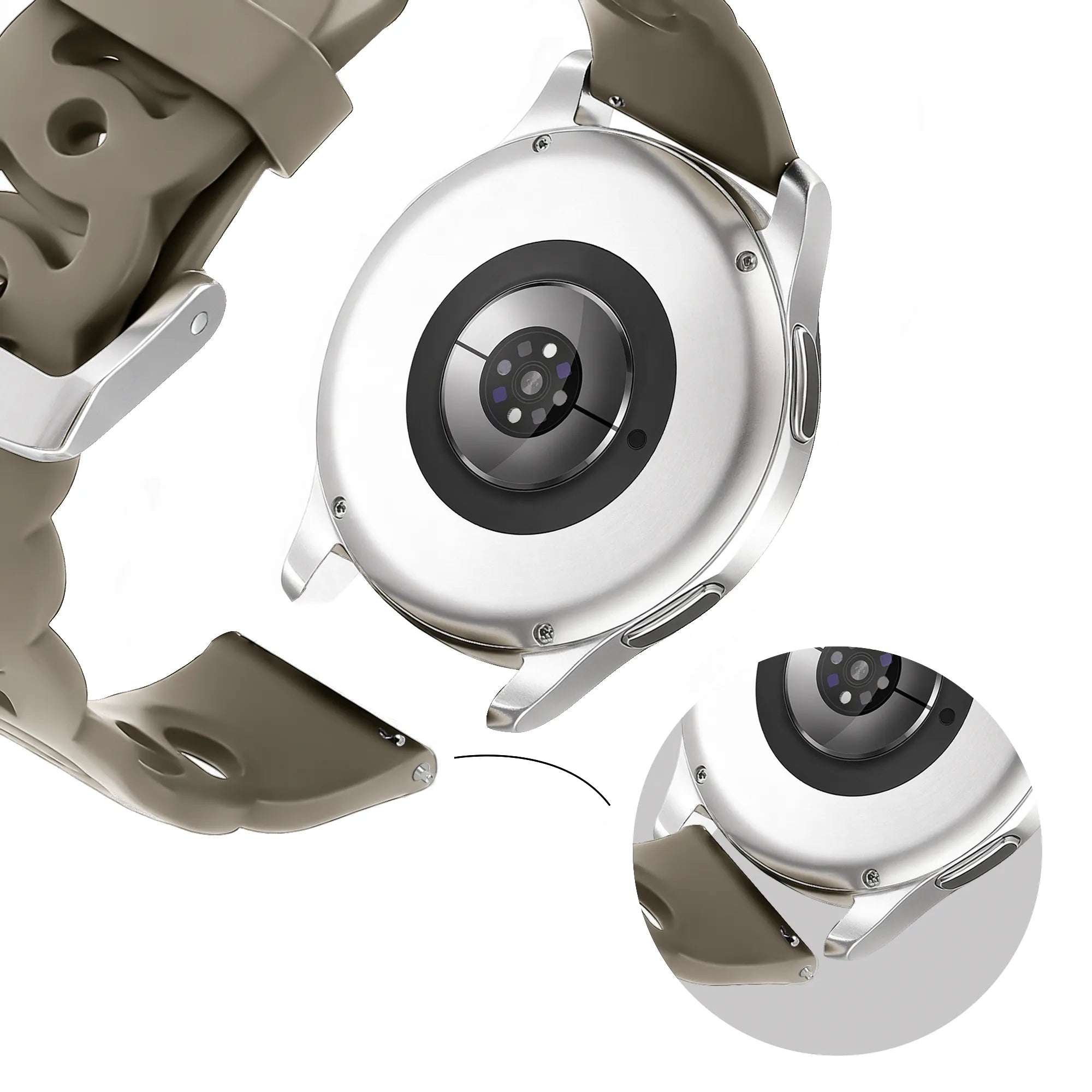 Bandz Xiaomi Amazfit GTS Silicone Strap 'Chains' (Beige-Brown)