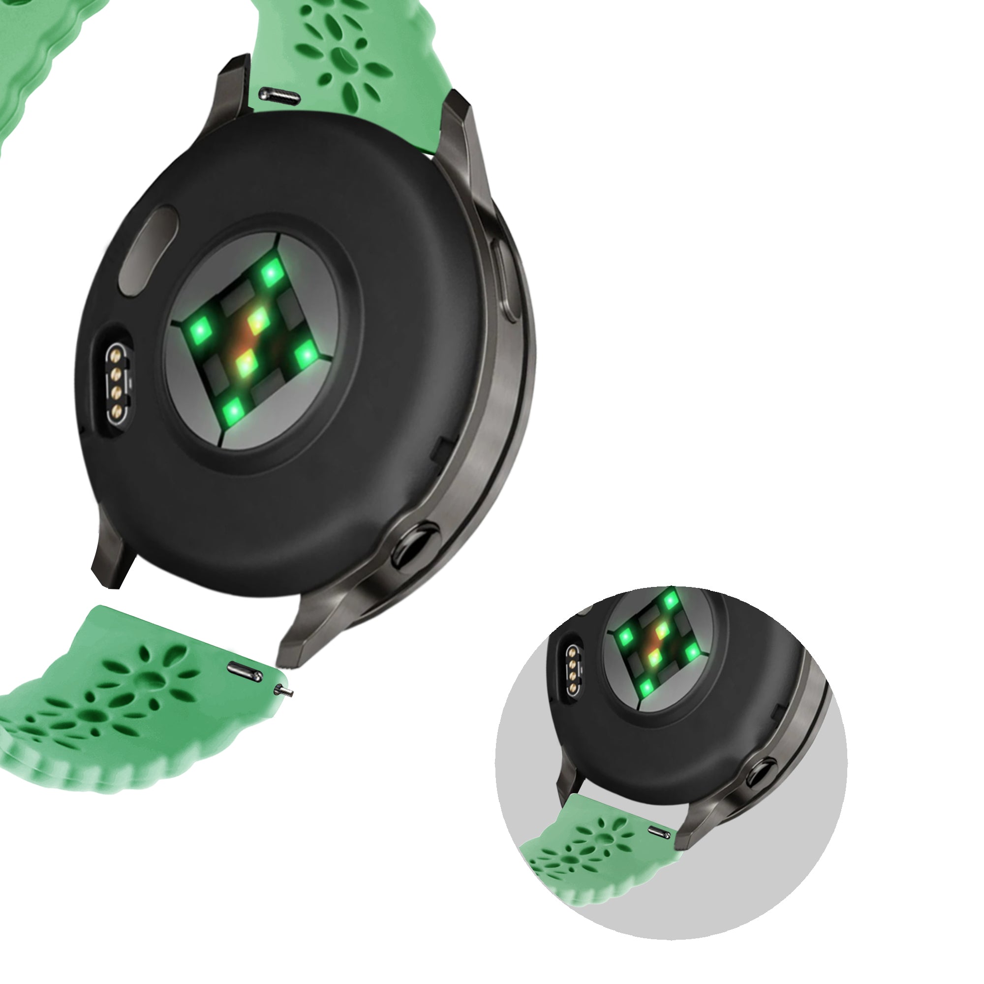 Bandz Garmin Forerunner 165 Silikonarmband 'Lace' (Hellgrün)