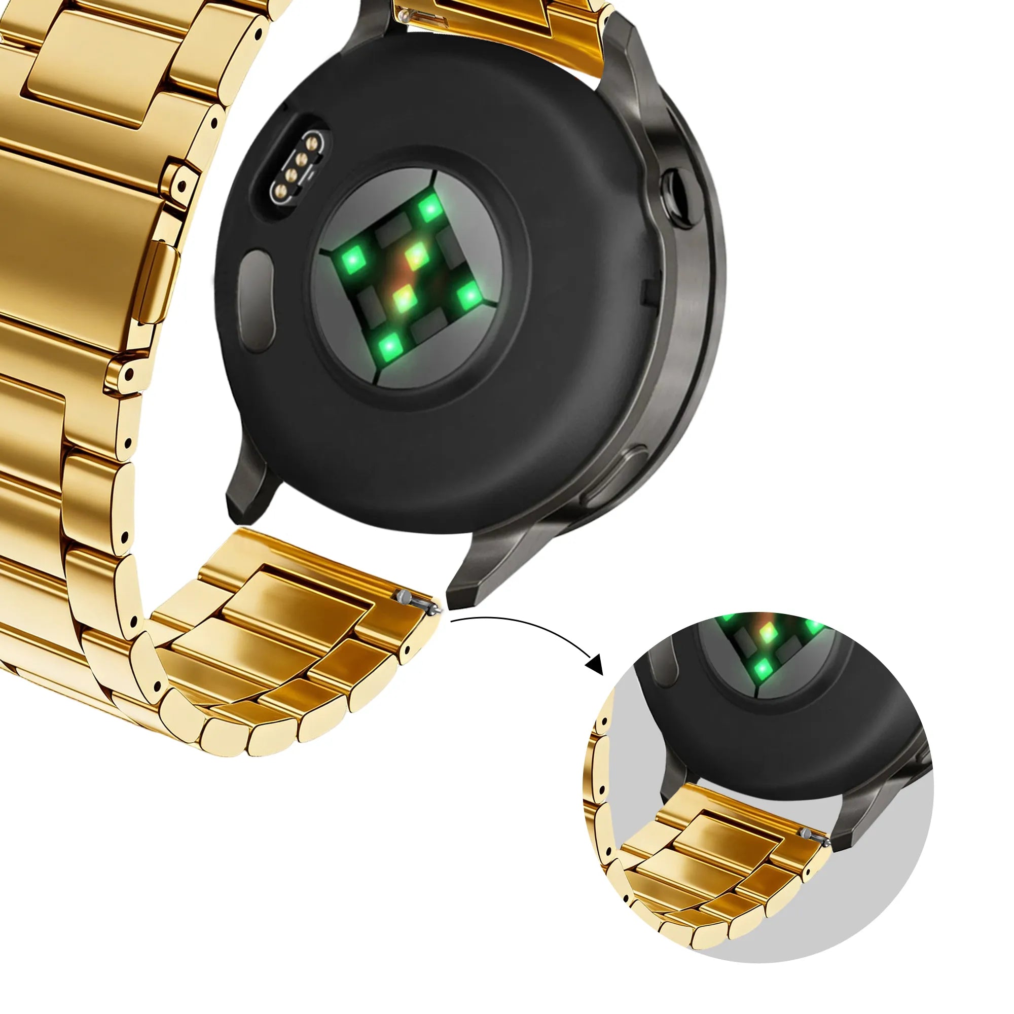 Bandz Garmin Forerunner 265s Stahlarmband 'Classic' (Gold)