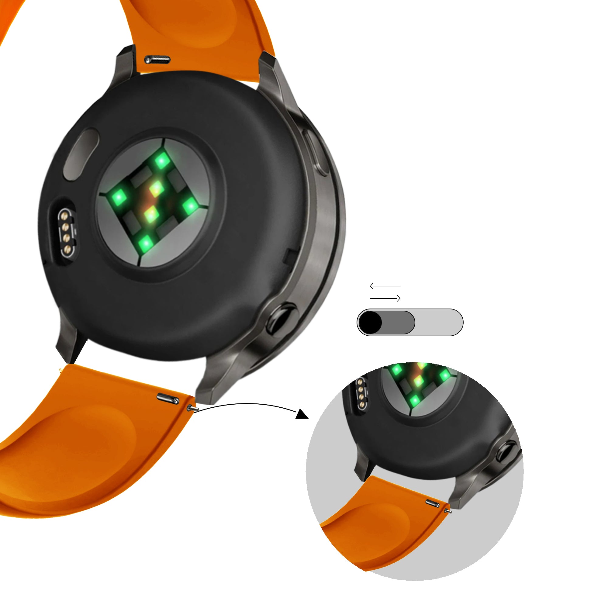 Bandz Garmin Forerunner 55 Sportarmband 'Deluxe' (Orange)