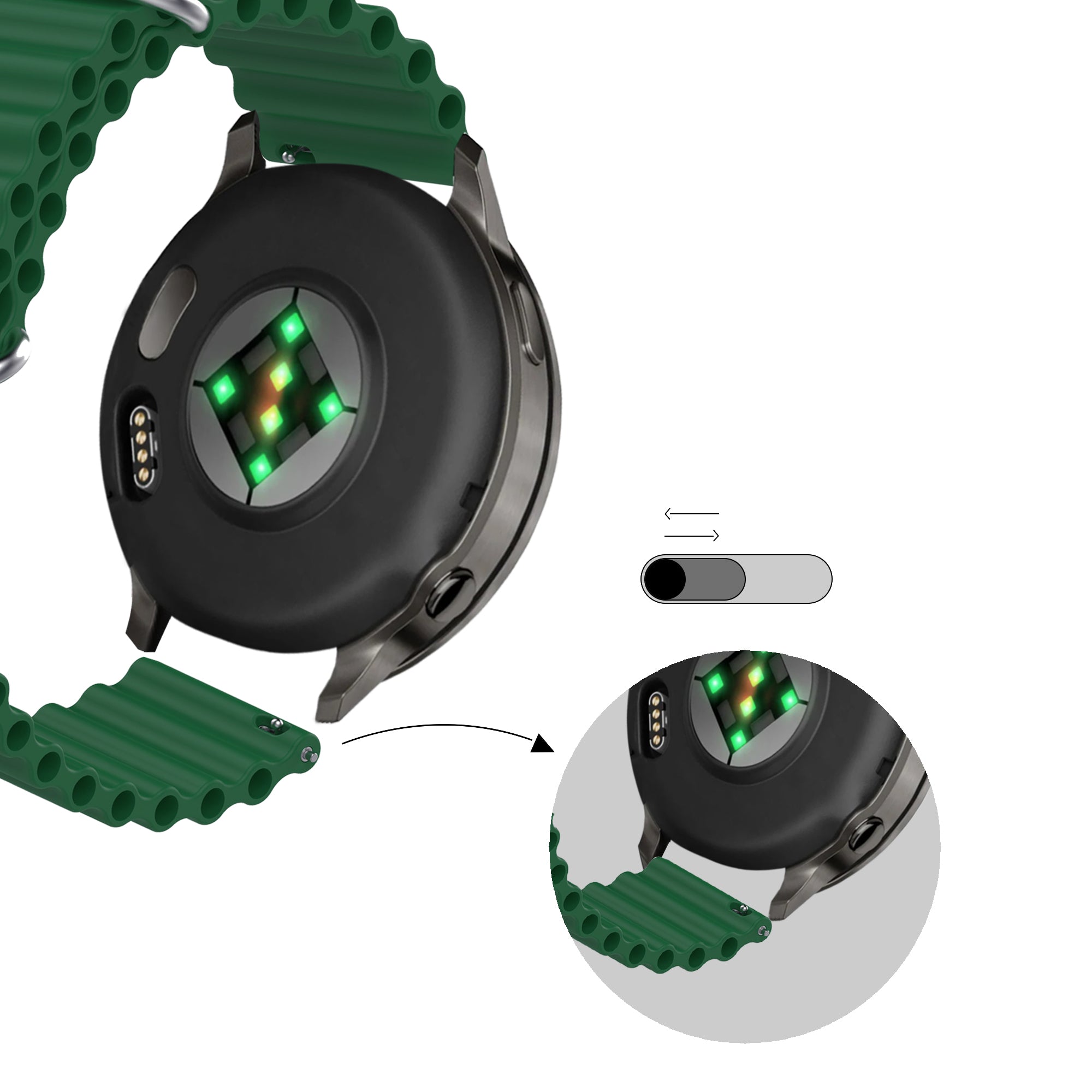 Bandz Garmin Vivoactive 6 Ocean Armband 'Classic' (Grün)