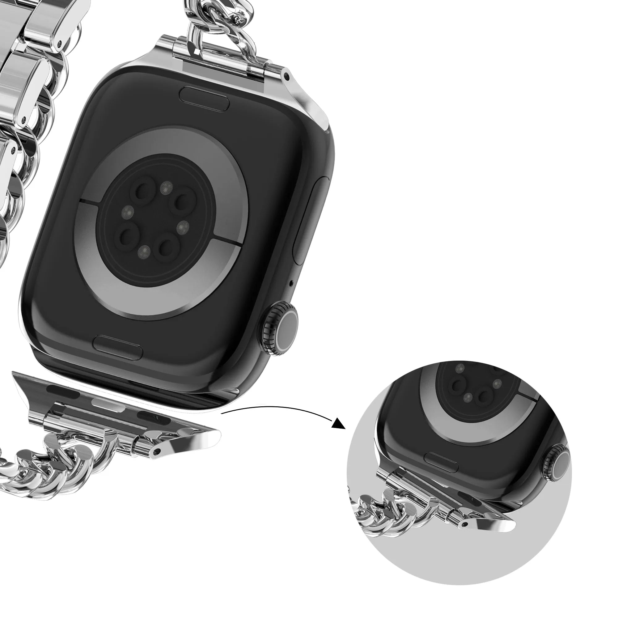 Bandz Apple Watch Stahlarmband 'Double Tour' (Silber)