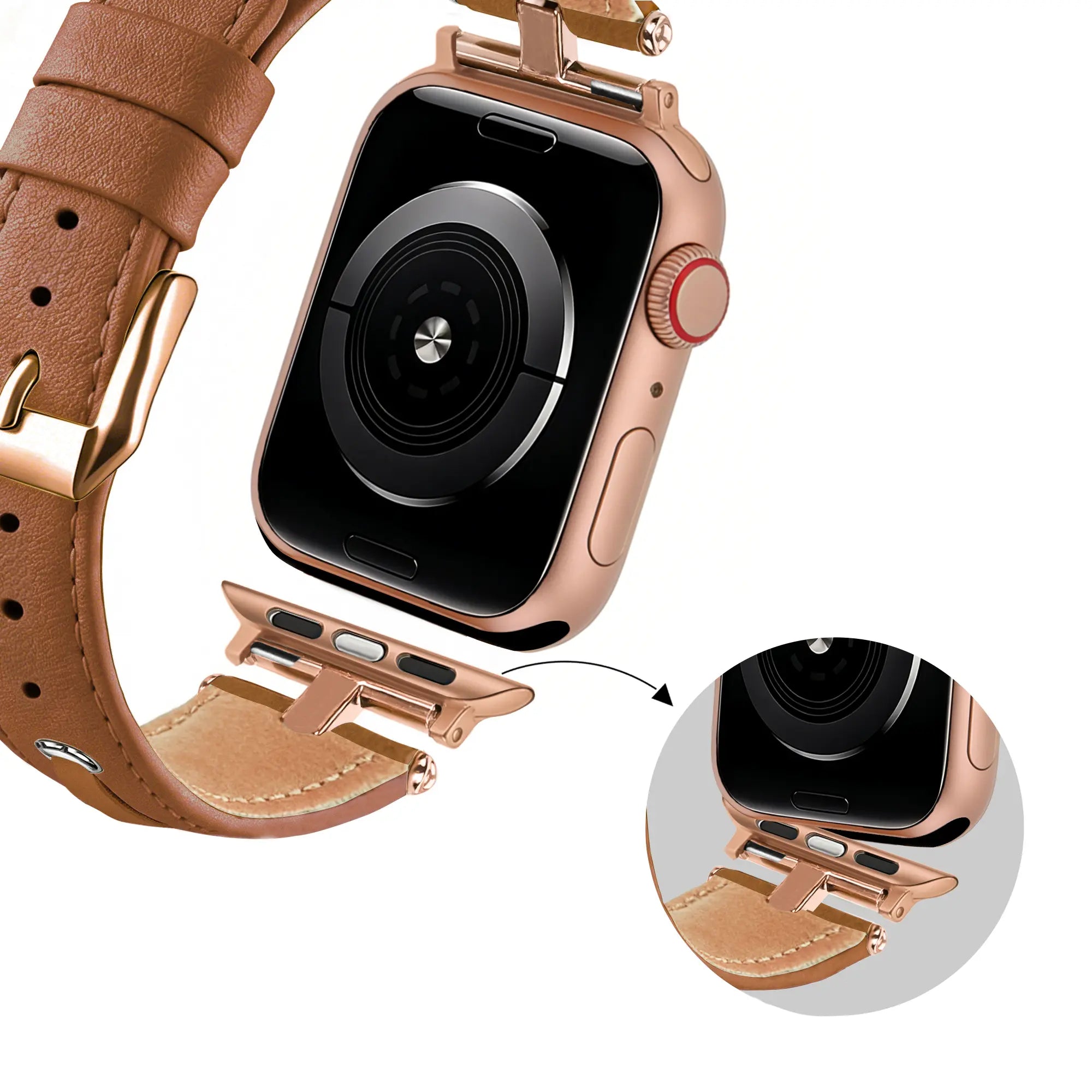 Bandz Apple Watch Lederarmband 'T-Belt' (Braun)